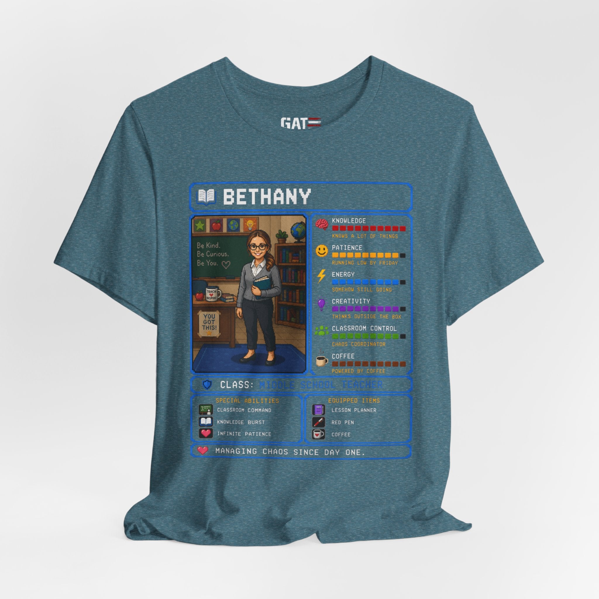 Custom Teacher RPG Character Shirt | Personalized Teacher Gift