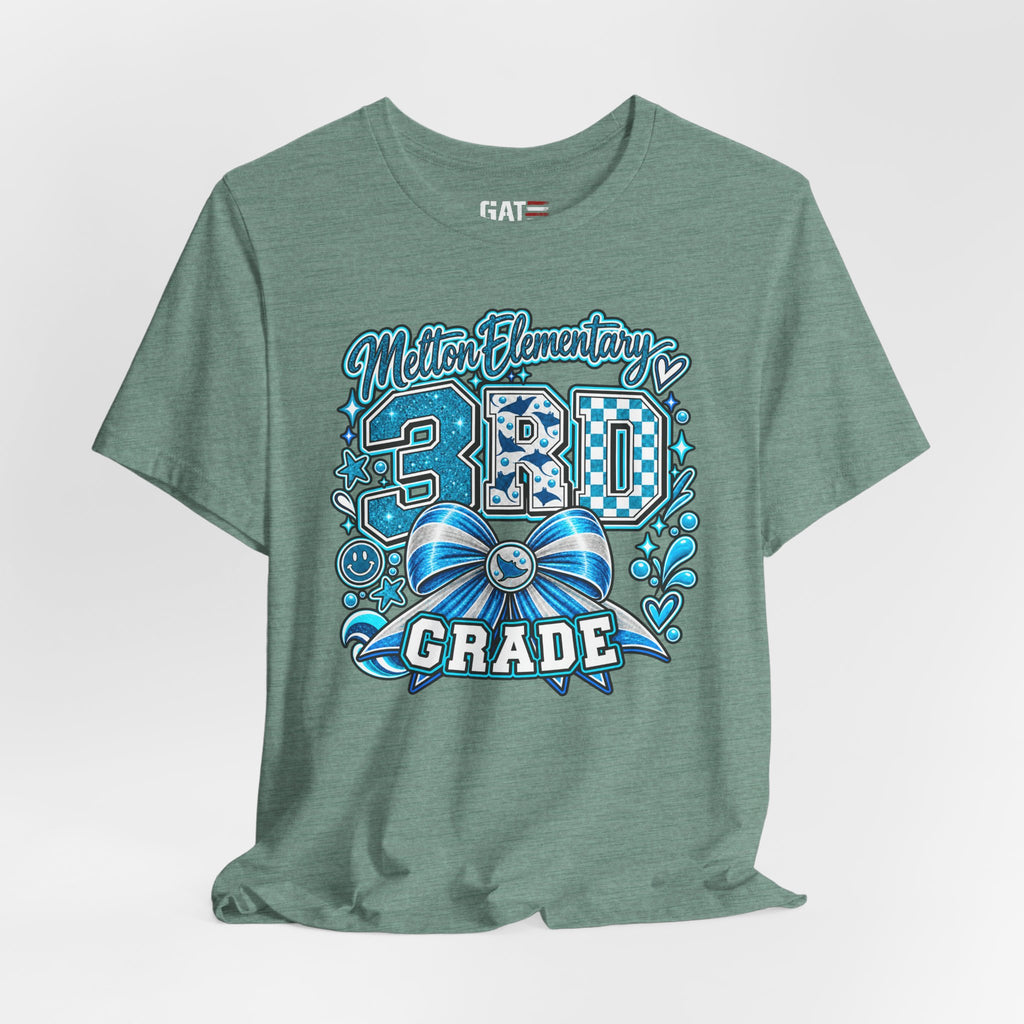 Melton 3rd Grade School T‑Shirt — Bow Design