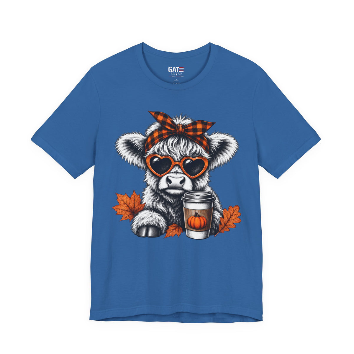 Cute cow fall T-shirt product mockup