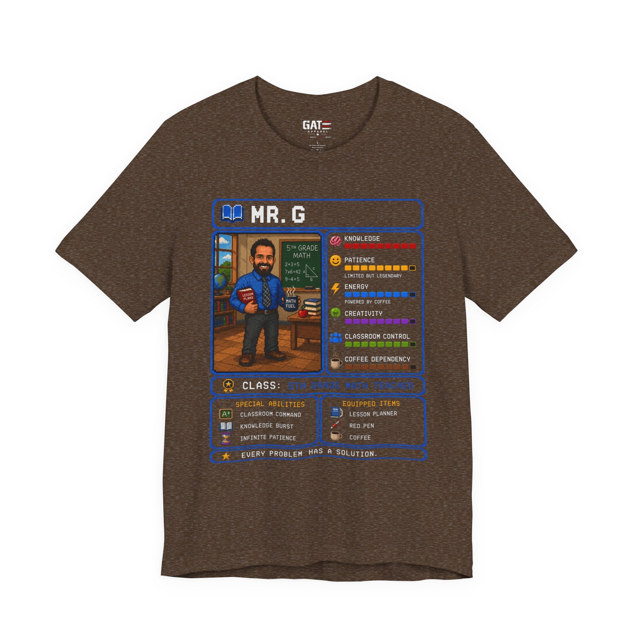 Custom Math Teacher RPG Character Shirt | Personalized Teacher Gift