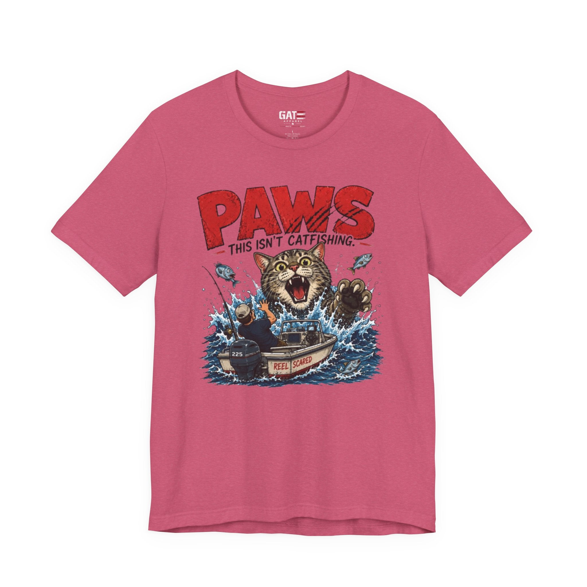 "PAWS This Isn't Catfishing" Fishing Cat Graphic Tee