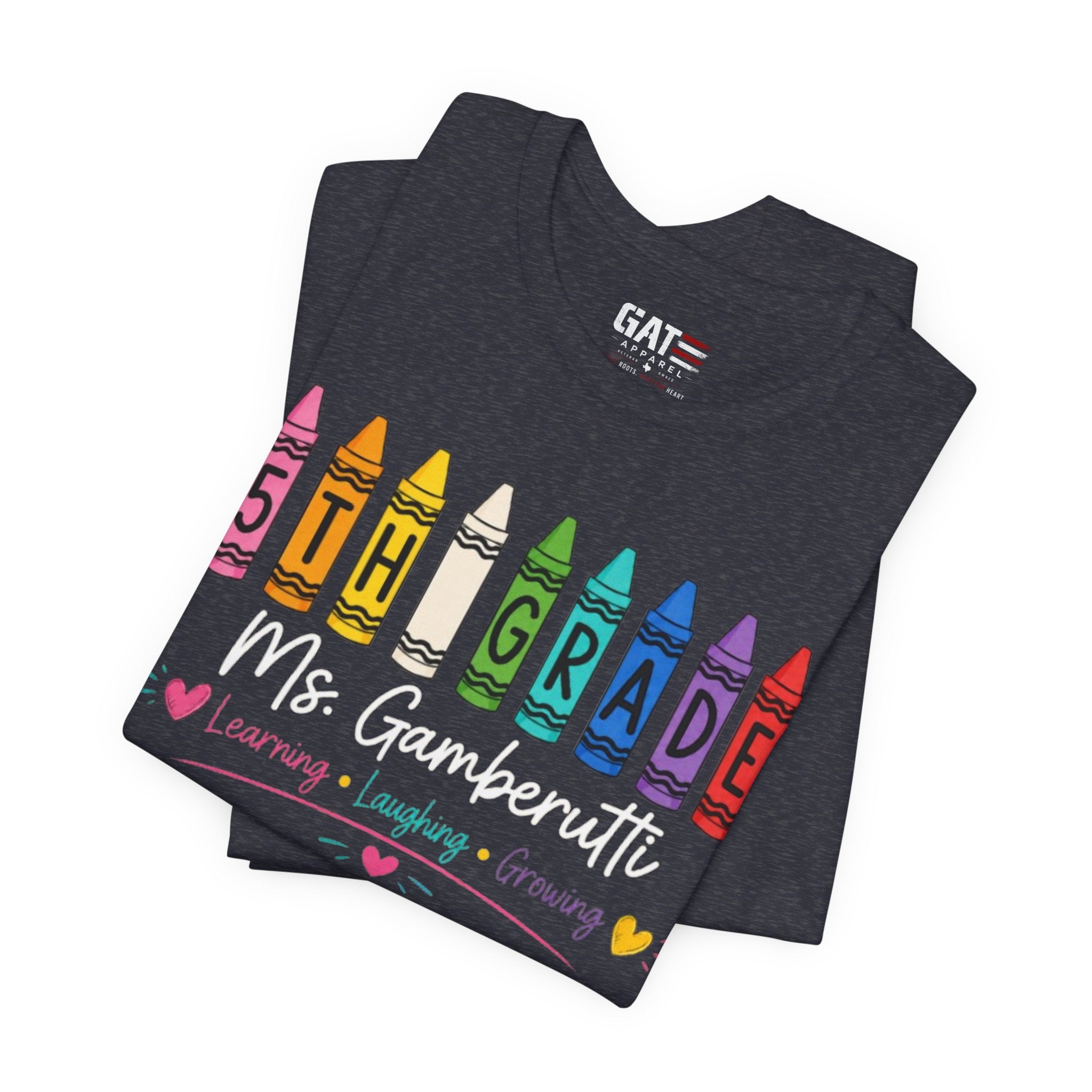 Customize Grade Level and Name Teacher Crayon Shirt