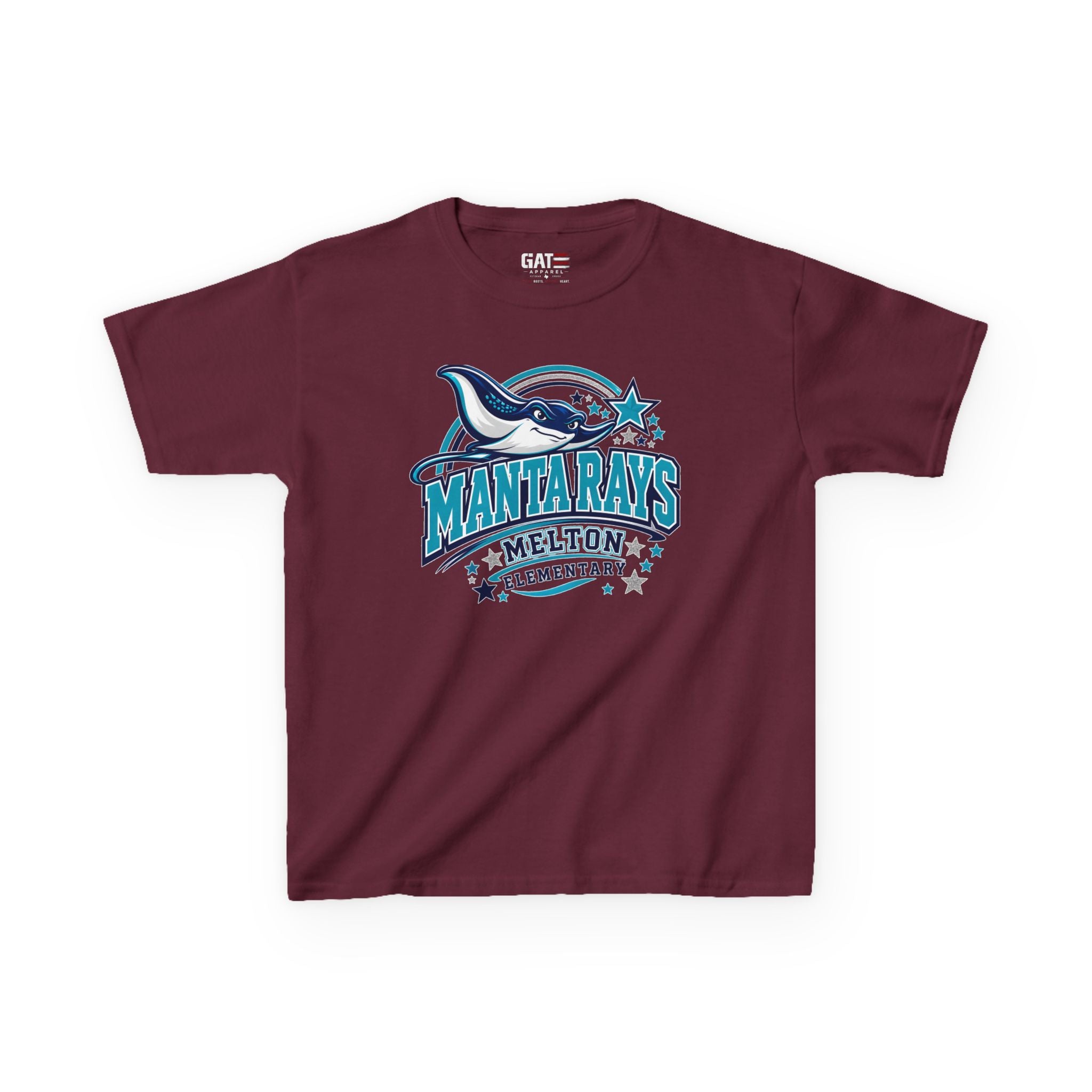Melton Kids Tee Mantarays School T-Shirt — Melton Elementary Mascot Tee