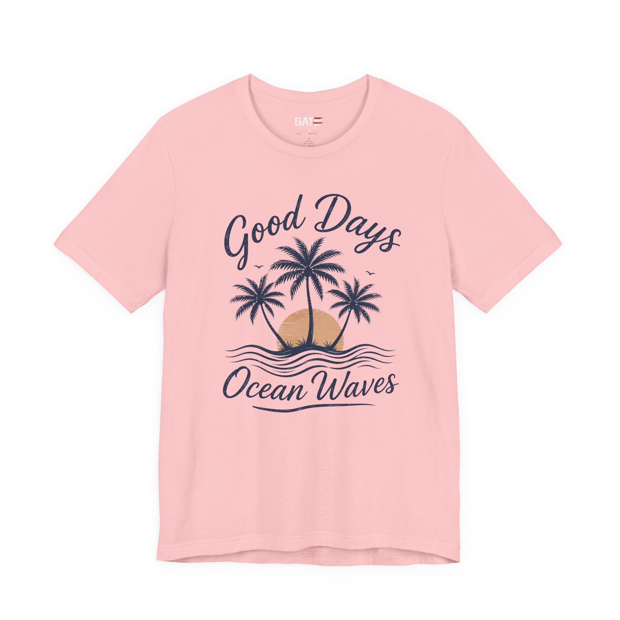 Ocean Waves T-Shirt — "Good Days" Beach Palm Sunset Tee