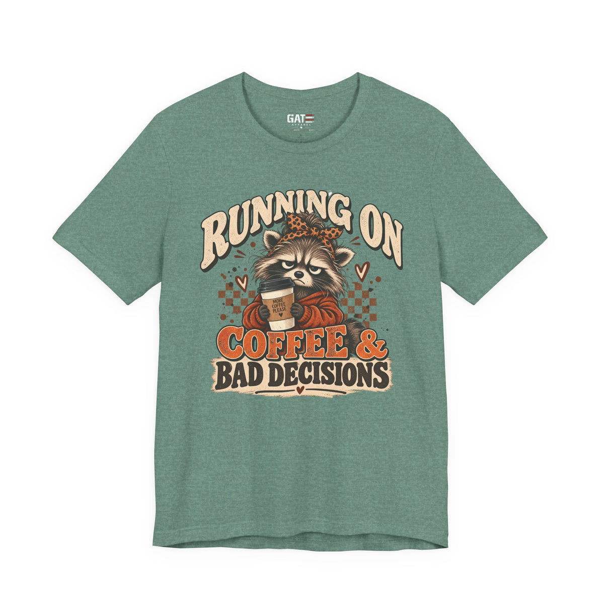 Running on Coffee & Bad Decisions Shirt | Funny Raccoon Tee