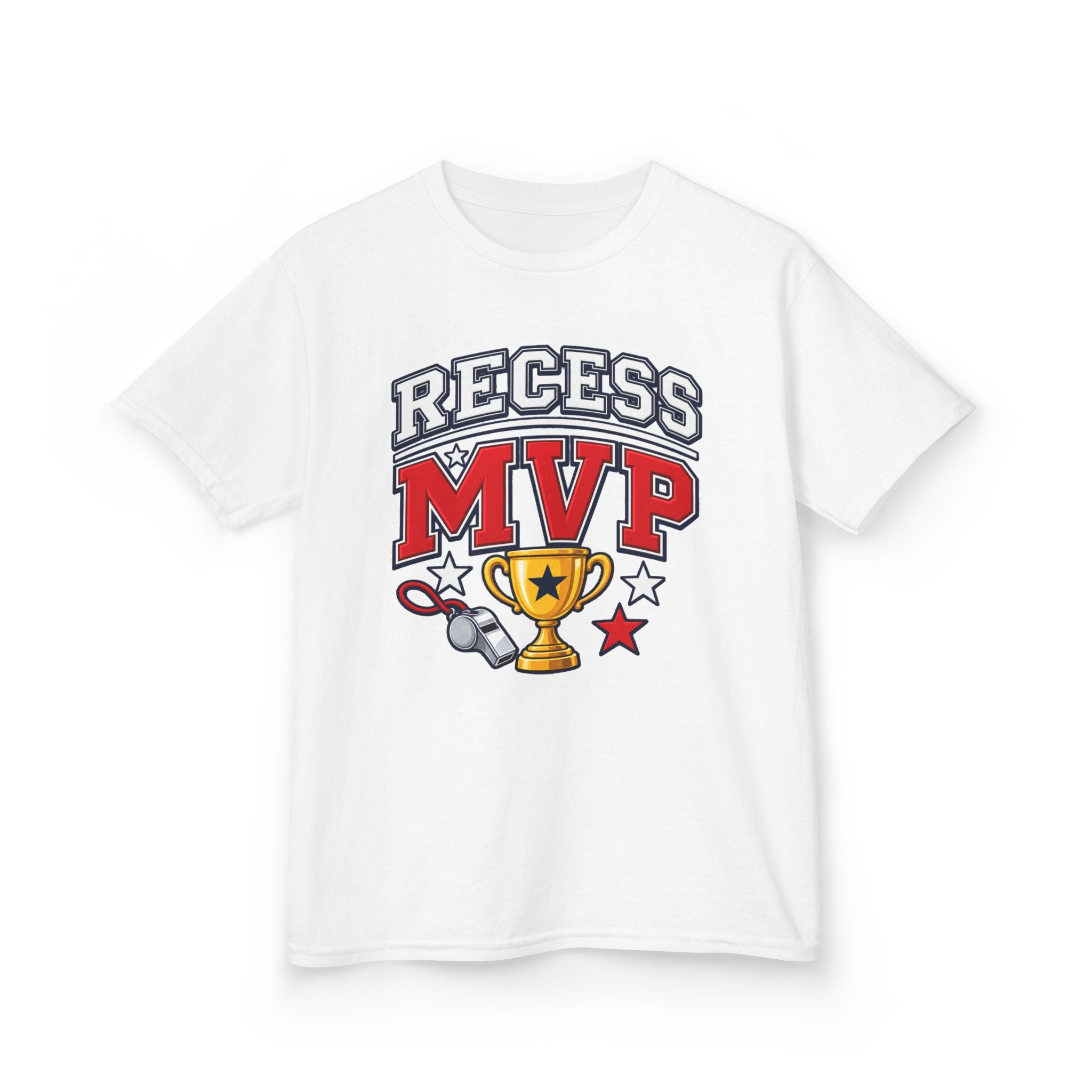 Recess MVP Kids T‑Shirt — Trophy & Whistle Playground Shirt for Boys & Girls