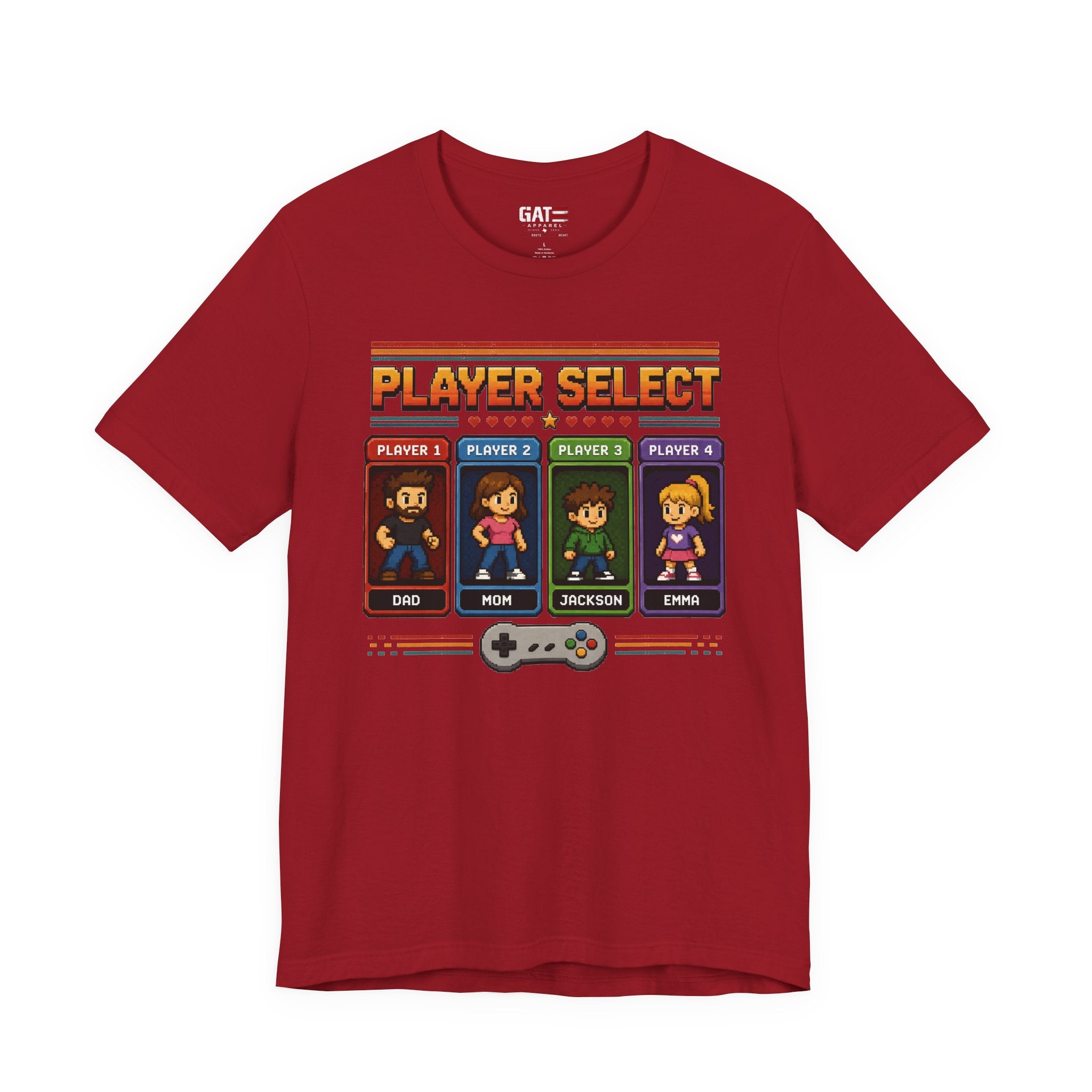 Personalized Gamer Family Shirt, Custom Family Gaming Shirt, Retro Video Game Family Tee, Gamer Dad Mom Kids Gift Shirt