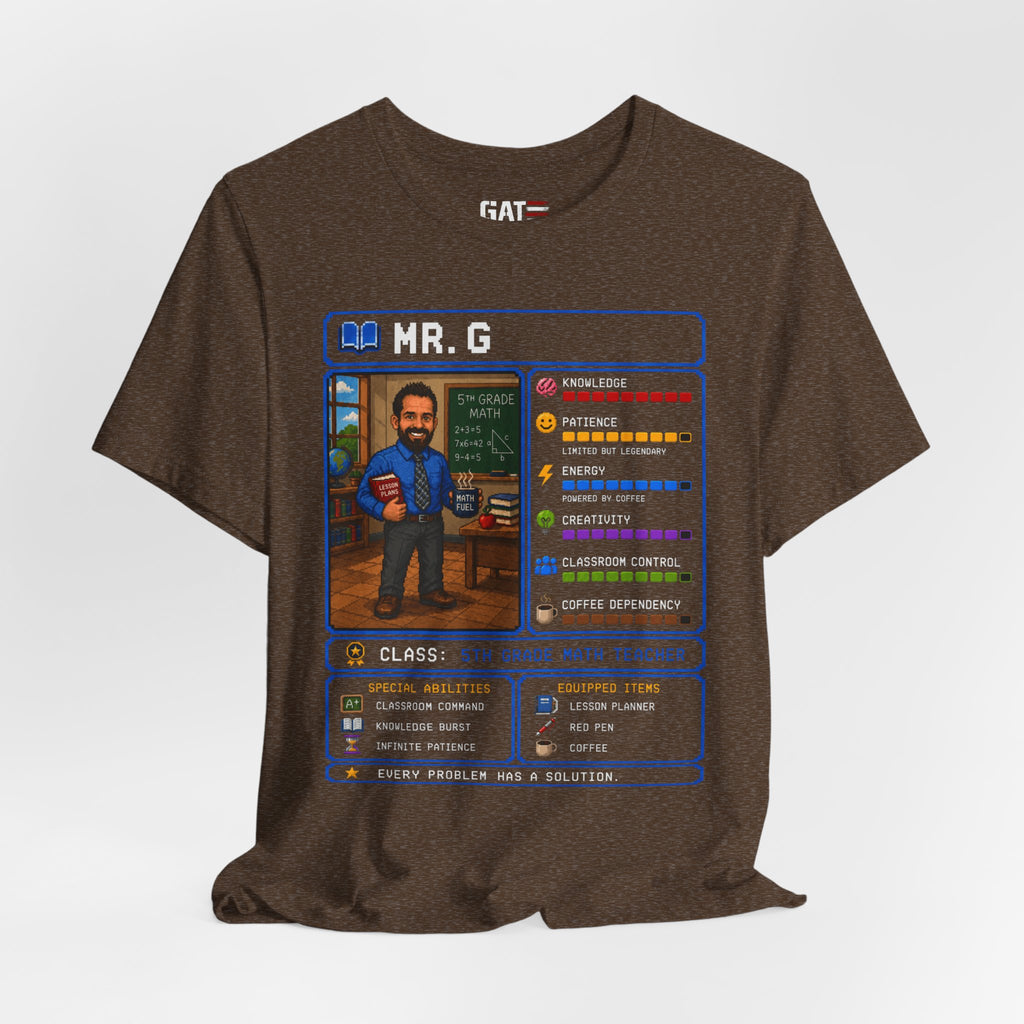 Custom Math Teacher RPG Character Shirt | Personalized Teacher Gift