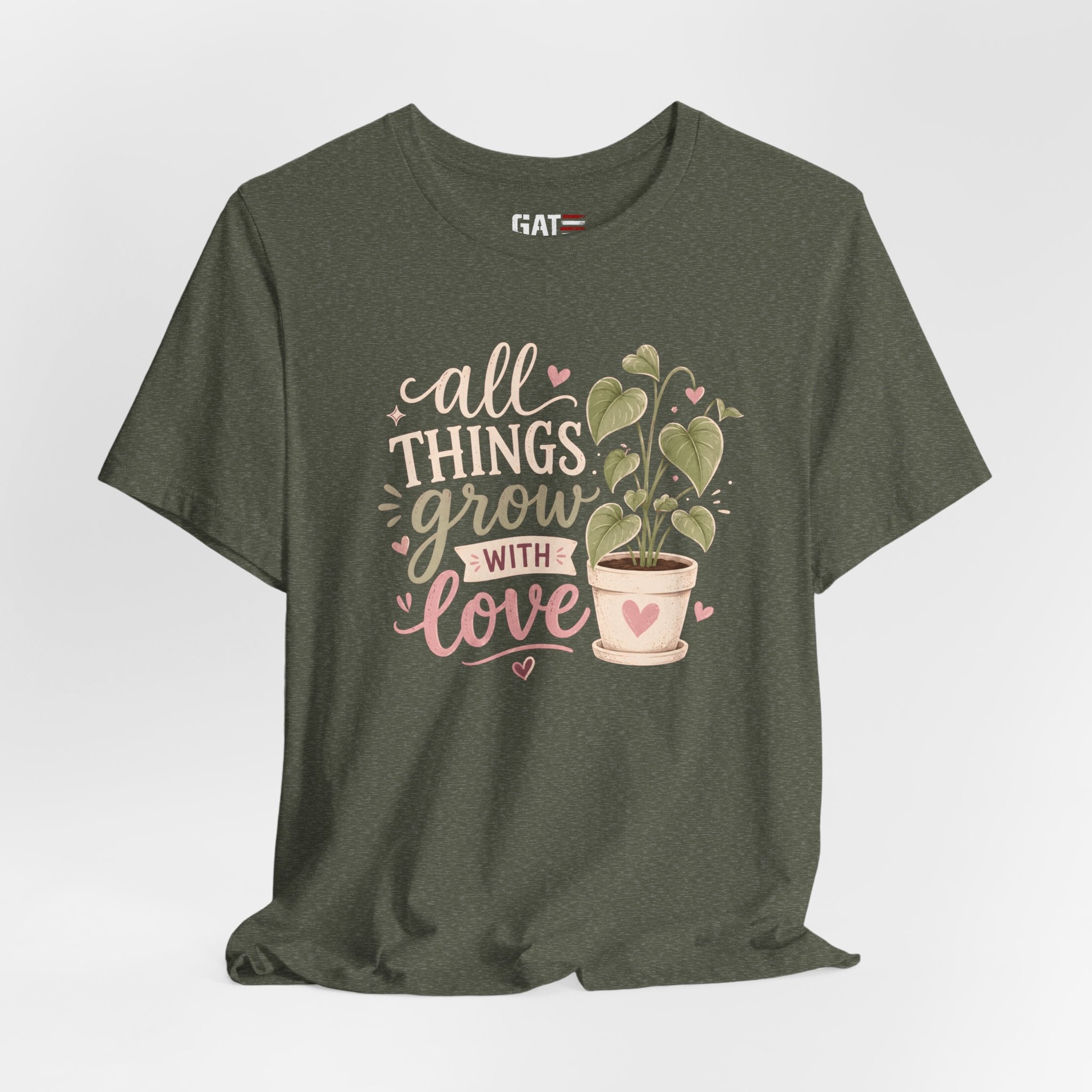 Plant Lover Shirt, All Things Grow With Love Shirt, Gardening Shirt, Botanical Tee, Plant Mom Gift, Flower Lover