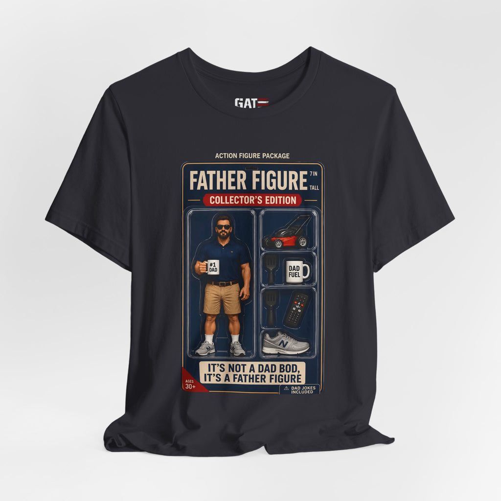 Father Figure Action Figure Shirt | Funny Dad Bod Tee | Collector's Edition Dad Shirt | Father's Day Gift for Dad | Dad Jokes Included