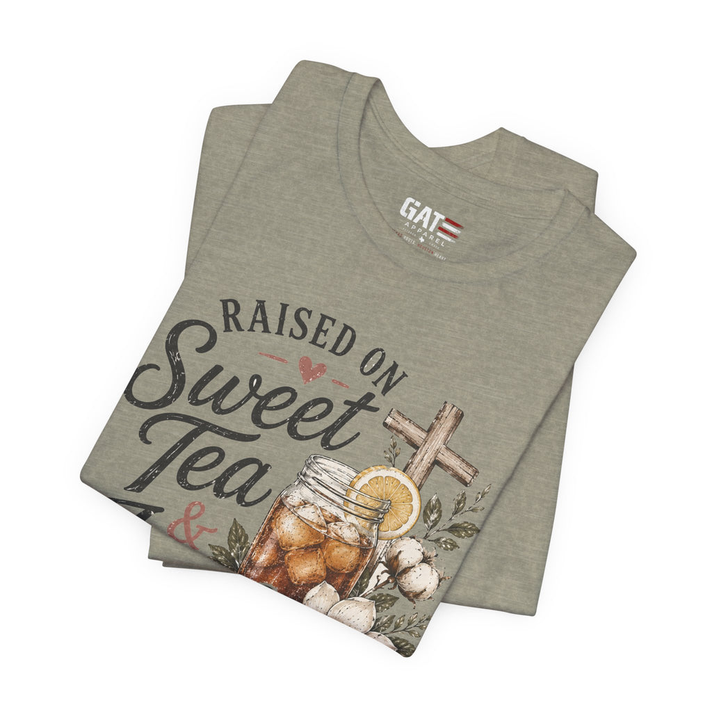 Southern Christian Shirt, Faith Graphic Tee, Sweet Tea Lover Shirt, Country Living Tee, Rustic Farmhouse Gift, Southern Mom Tee
