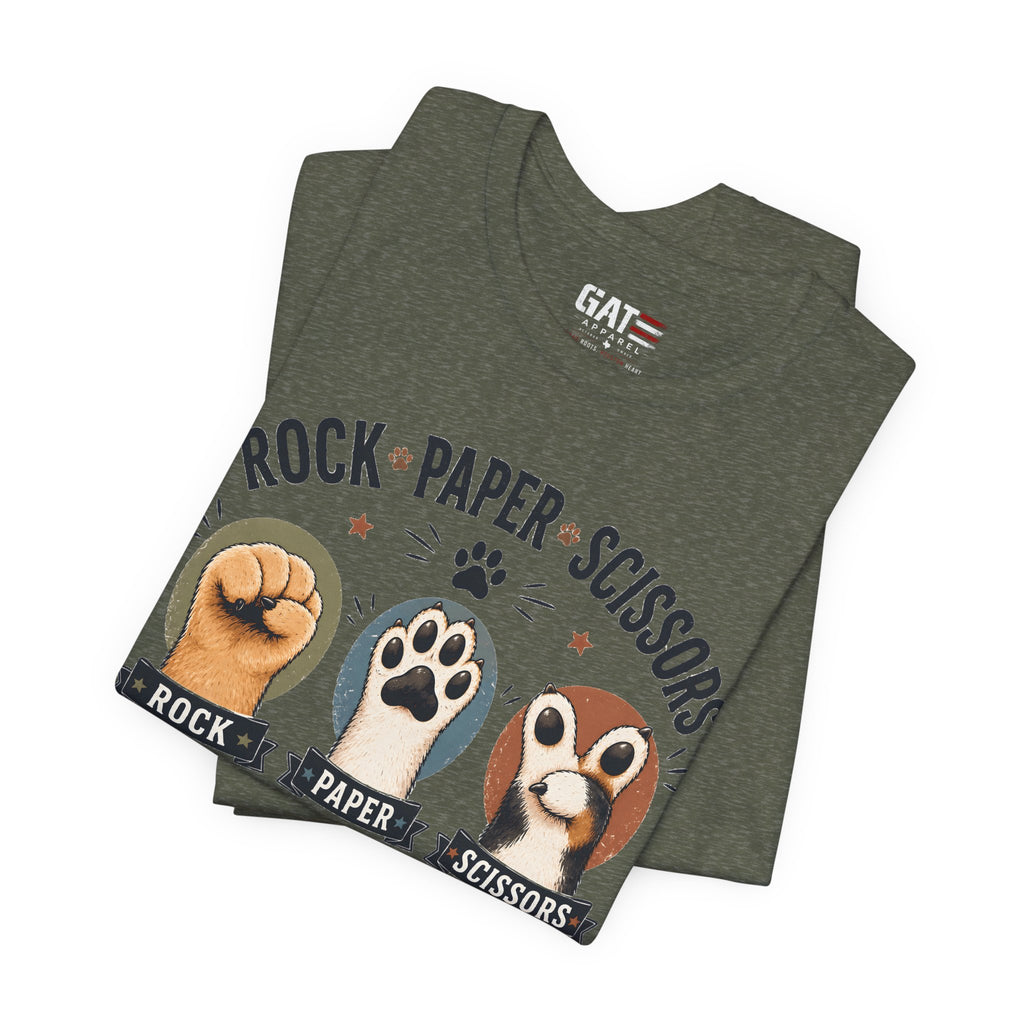 Rock Paper Scissors Cat Shirt, Funny Cat Lover Tee, Cat Paw Graphic Shirt, Cute Pet Mom Gift, Choose Wisely Cat Tee, Cat Dad Shirt