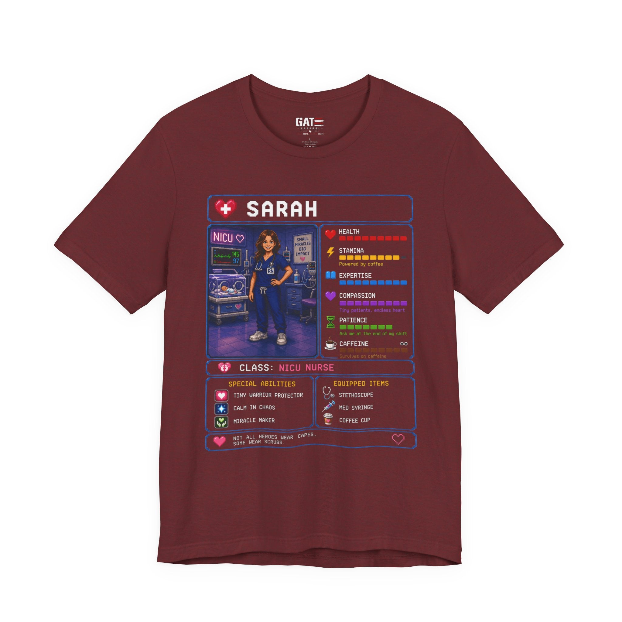 Custom NICU Nurse RPG Character Shirt | Personalized Nurse Gift