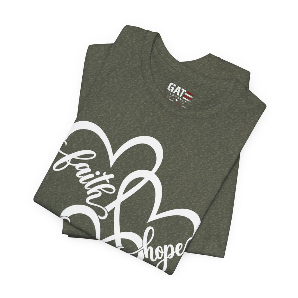 Faith Hope Love Heart T-Shirt — Inspirational Christian Tee