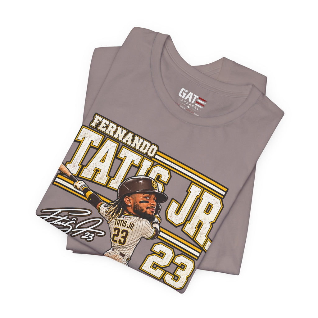 Fernando Tatis Jr. #23 Baseball Tee — Signed Cartoon Batter Design