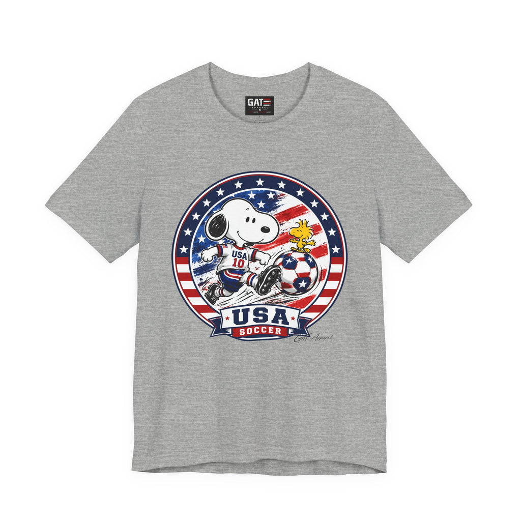 USA Soccer Snoopy Shirt  Patriotic USA Soccer Tee American Flag Design, World Cup, Soccer Fan
