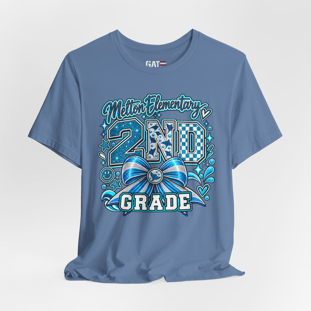 Melton 2nd Grade School T‑Shirt — Bow Design