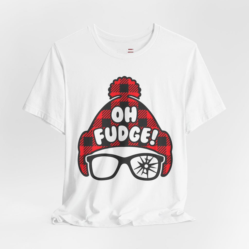 Oh Fudge! Plaid Beanie Graphic Tee — Funny Holiday Winter Shirt