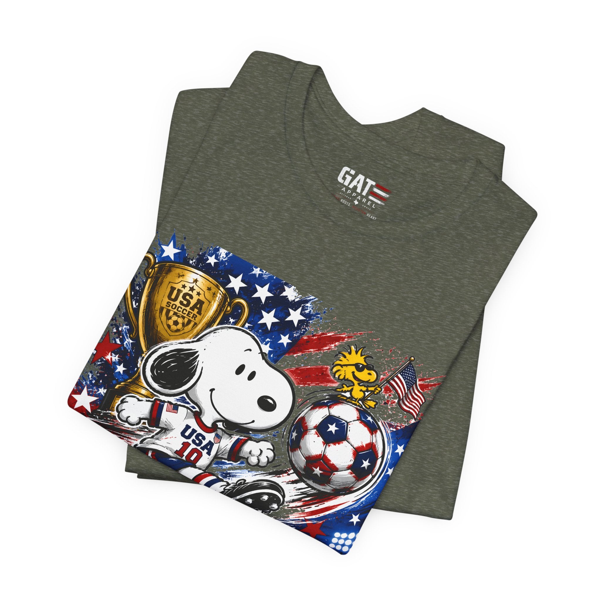 Snoopy USA Soccer Tee | Patriotic Soccer Graphic T-Shirt