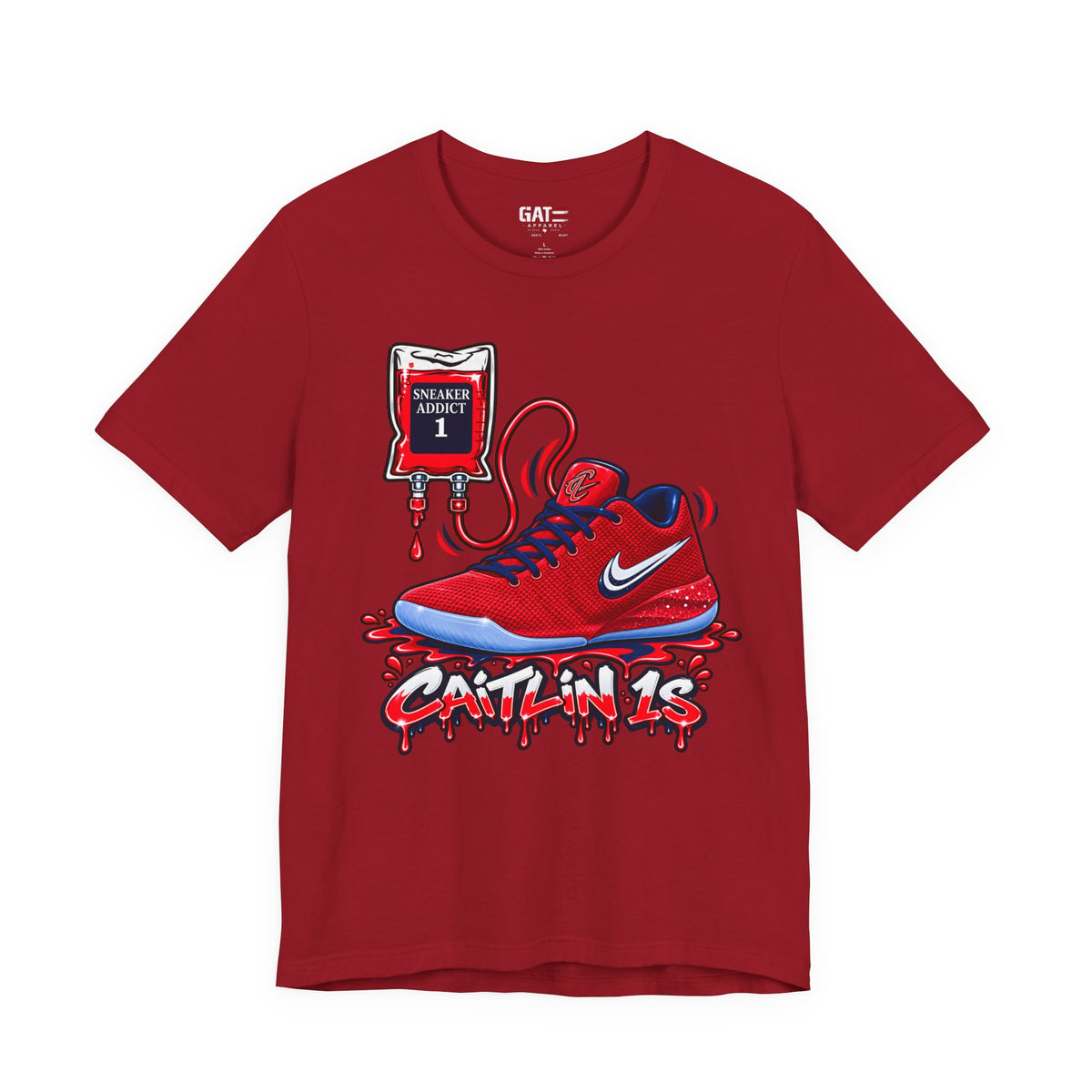 Caitlin Clark Caitlin 1s Addict Red Sneaker Shirt