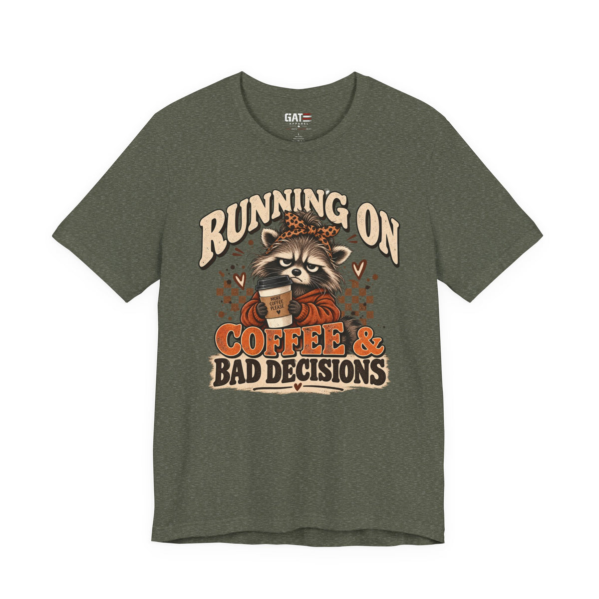 Running on Coffee & Bad Decisions Shirt | Funny Raccoon Tee