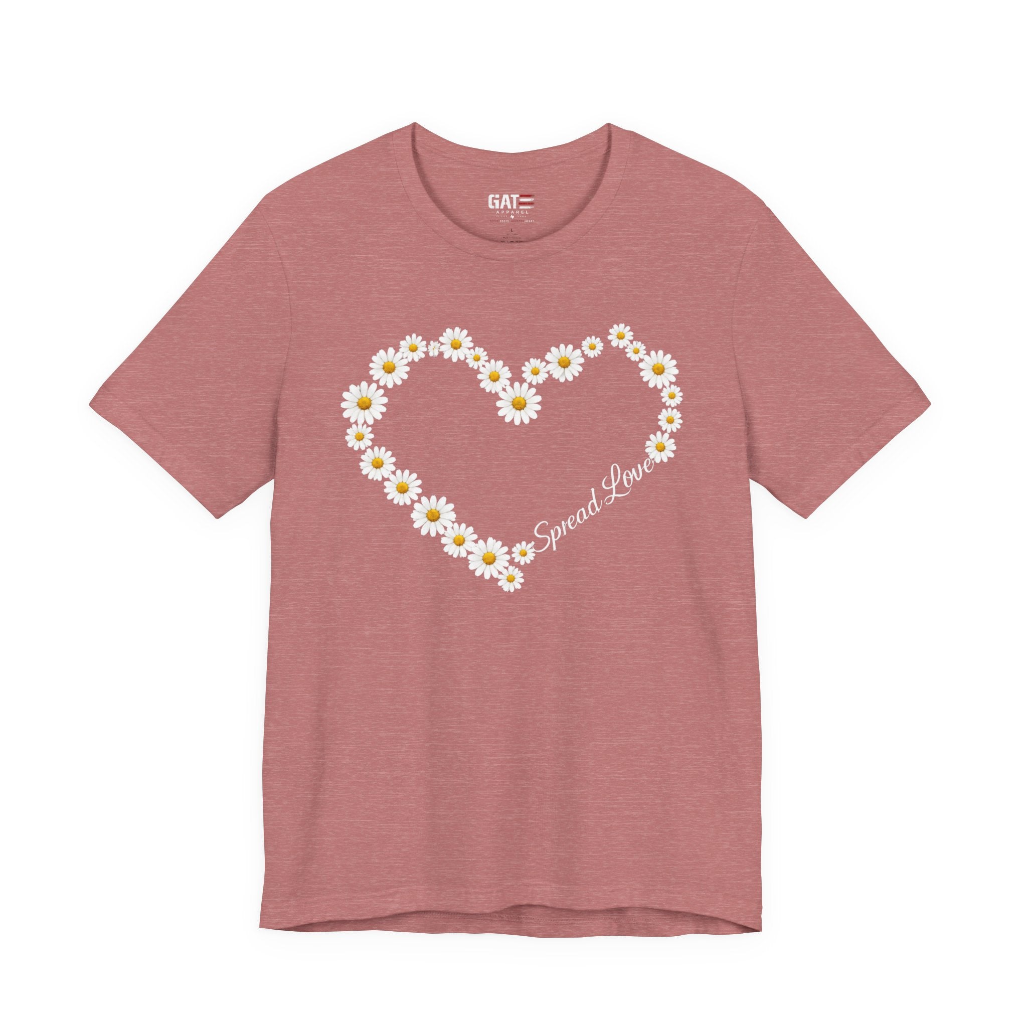 Daisy Heart Tee — "Spread Love" Floral Graphic T-Shirt