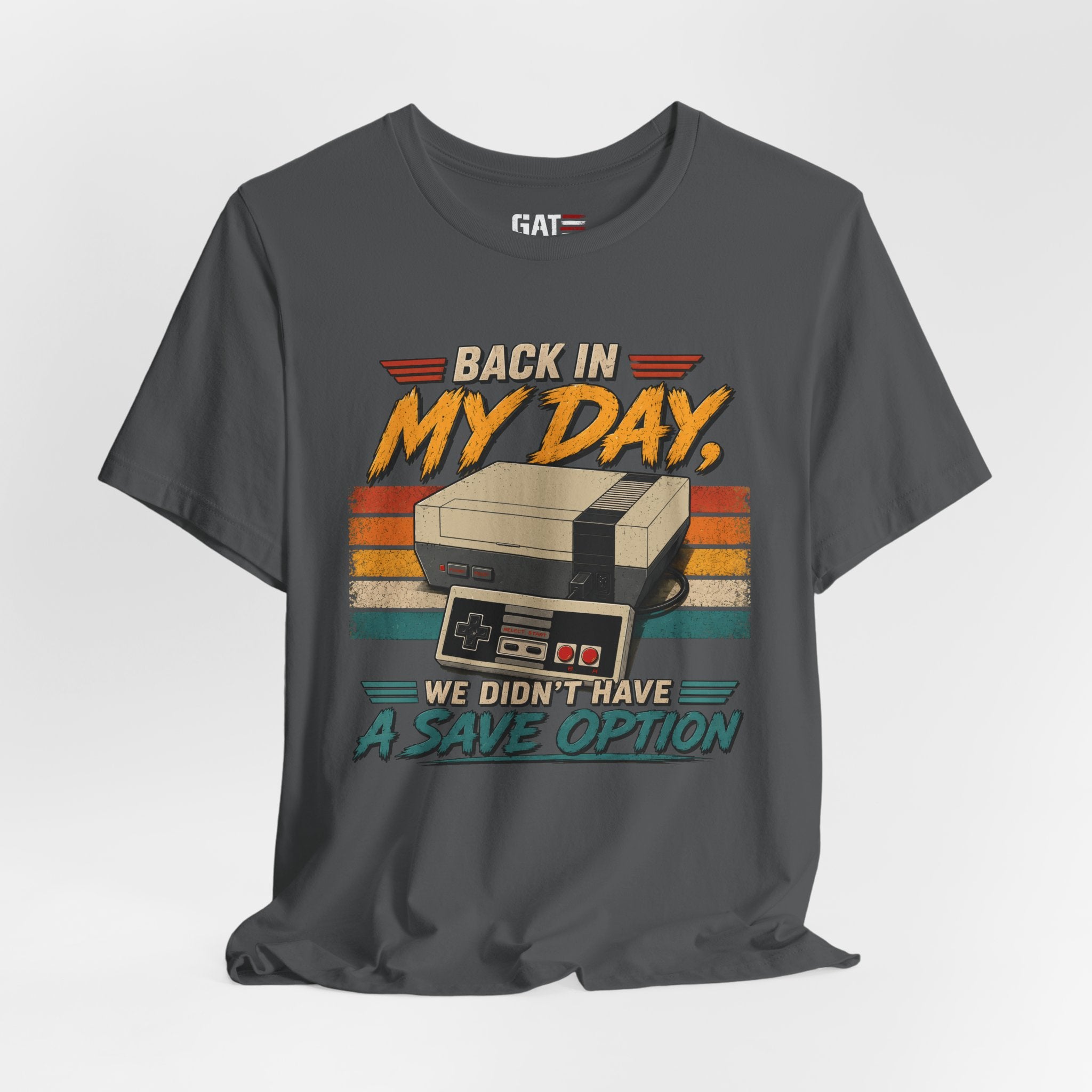 Funny Retro Gamer Shirt, Back In My Day We Didn't Have A Save Option, Vintage Gaming T Shirt, Old School Gamer Gift, Video Game Tee