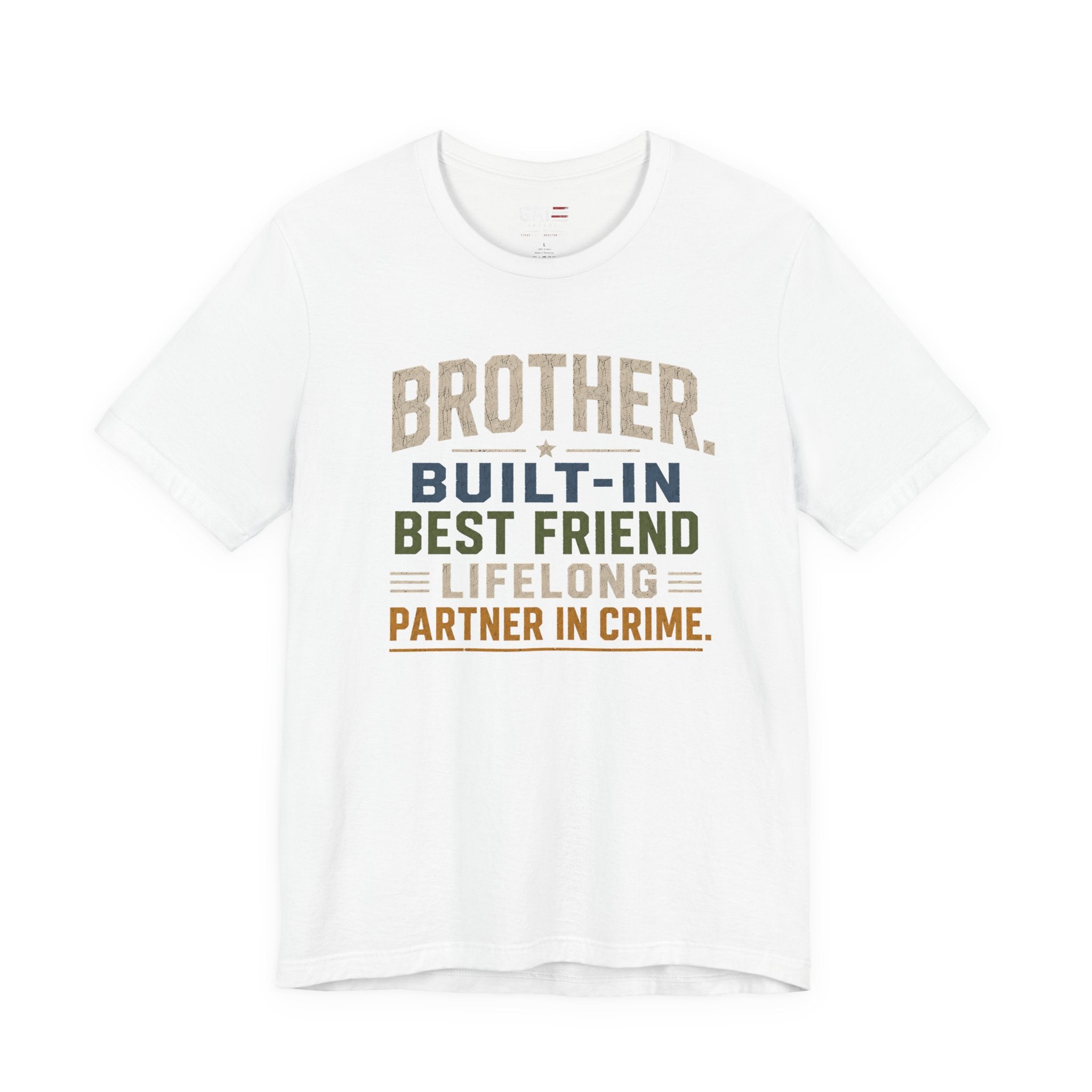 Brother Built In Best Friend Lifelong Partner In Crime Shirt, Funny Brother Gift, Sibling Tee, Brother Birthday Gift Tee