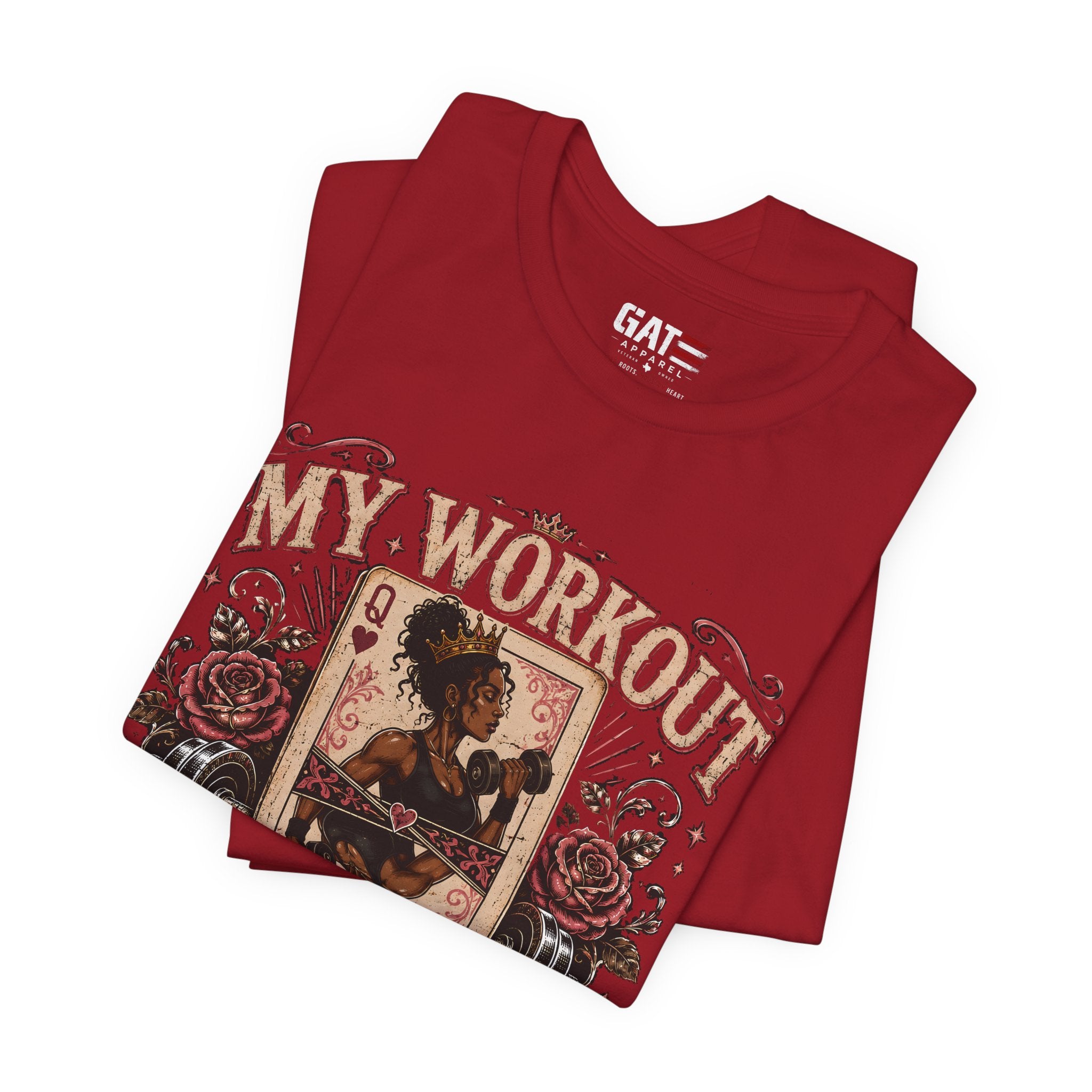 My Workout Is Your Warmup Shirt, Retro Gym Shirt for Women, Queen of Hearts Fitness Tee, Weightlifting Gift