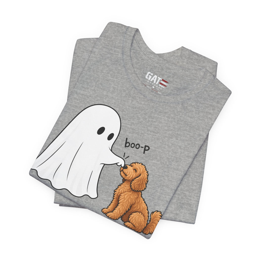 Halloween Ghost & Doodle— "boo-p" Cute Dog Halloween T-Shirt