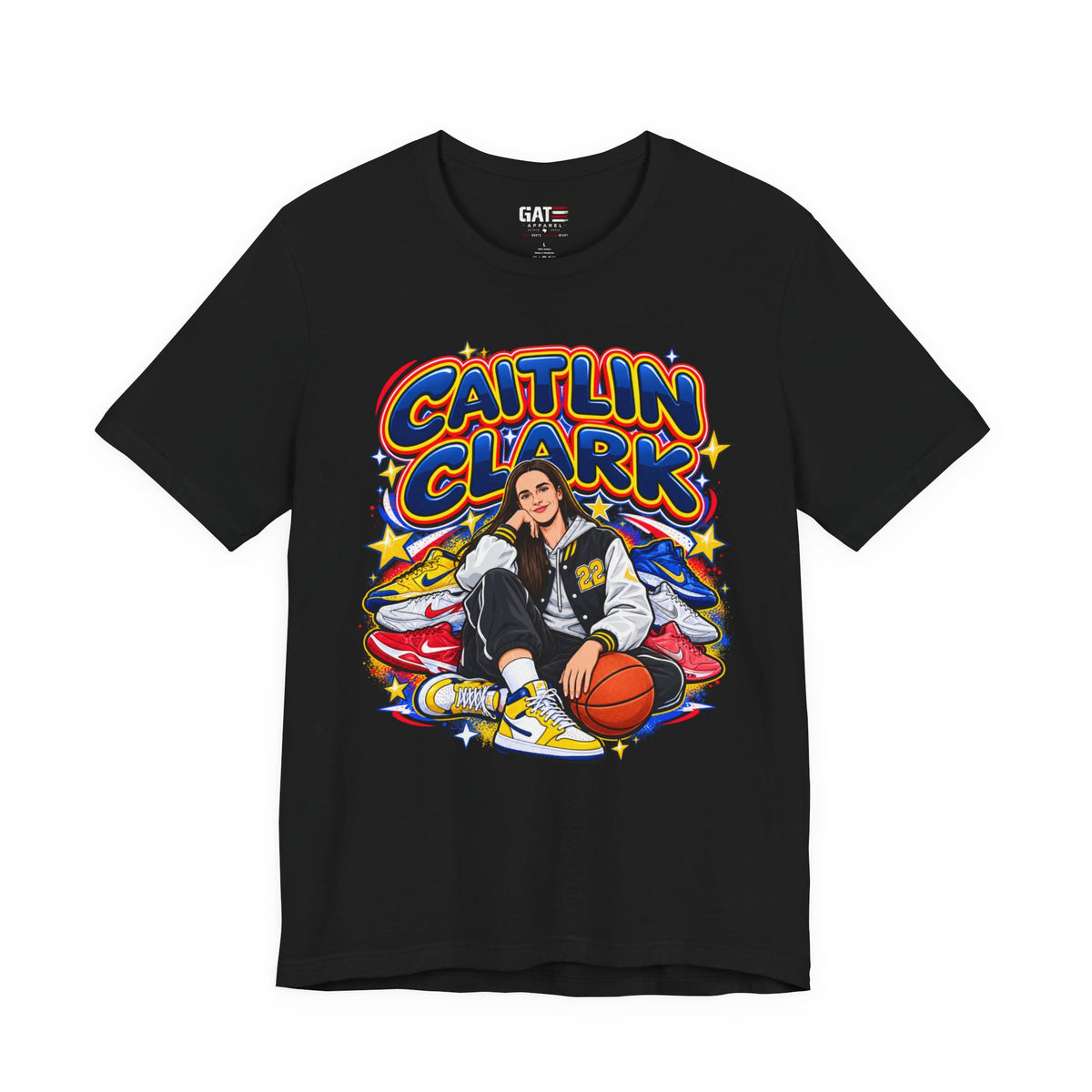 Caitlin Clark Indiana Fever Shirt – WNBA Basketball Sneakers Tee front graphic