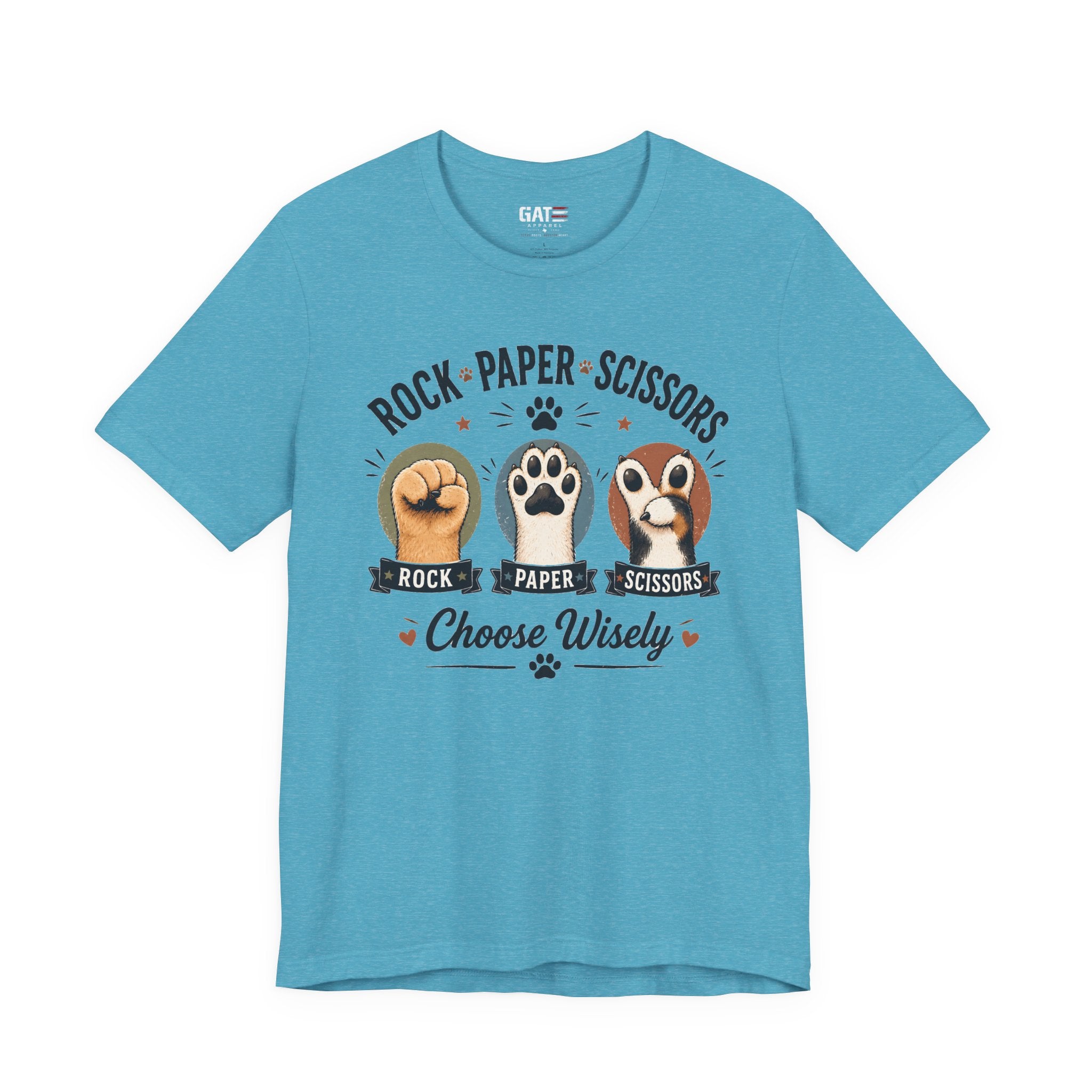 Rock Paper Scissors Cat Shirt, Funny Cat Lover Tee, Cat Paw Graphic Shirt, Cute Pet Mom Gift, Choose Wisely Cat Tee, Cat Dad Shirt