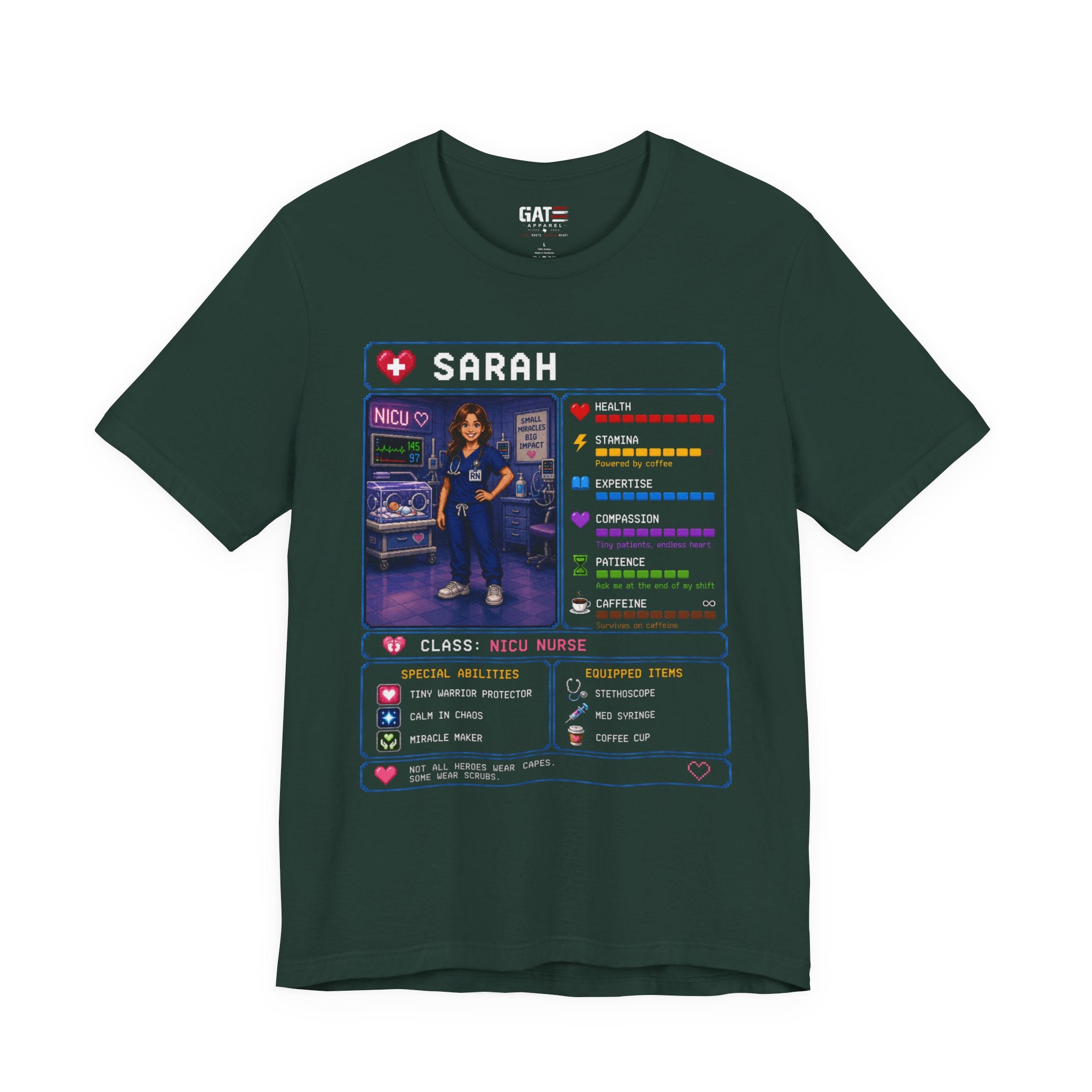 Custom NICU Nurse RPG Character Shirt | Personalized Nurse Gift