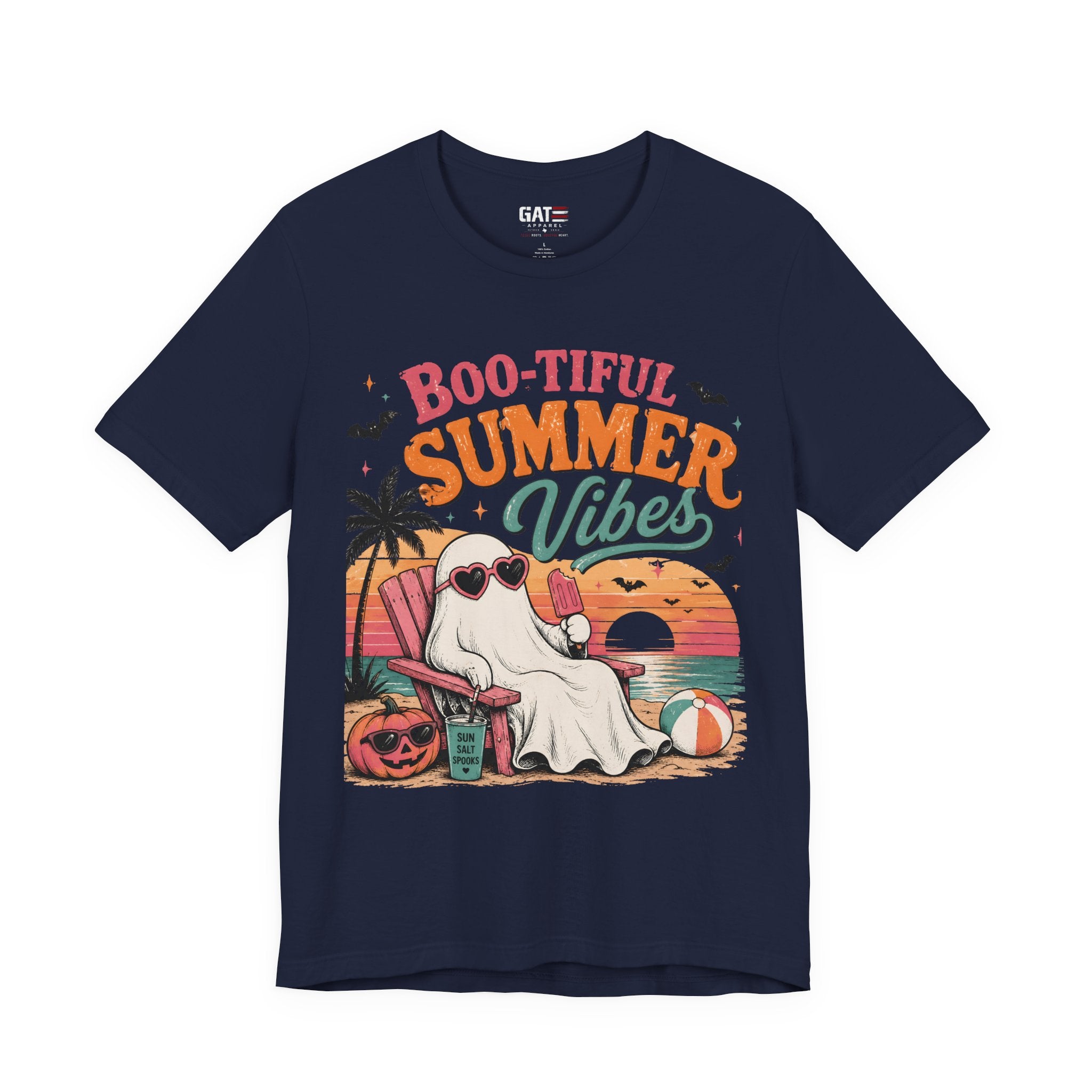 Summerween Shirt, Spooky Beach Shirt, Ghost Beach Tee, Halloween Beach Shirt, Coastal Halloween Tee, Tropical Ghost Shirt