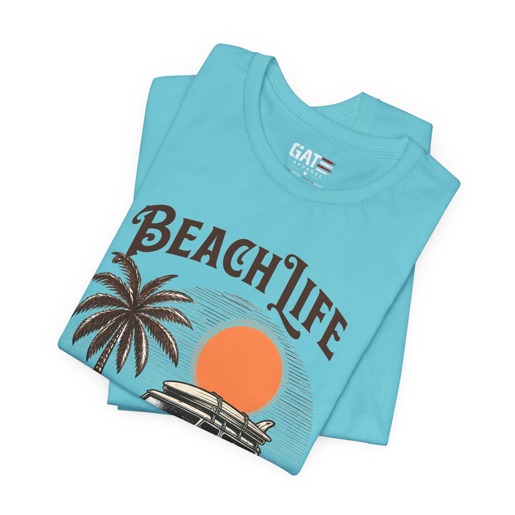 Beach Life Shirt, Retro VW Bus T Shirt, Vintage Camper Van Tee, Coastal Vacation Shirt, Summer Beach Graphic Tee, Surf Style Shirt, Van Life