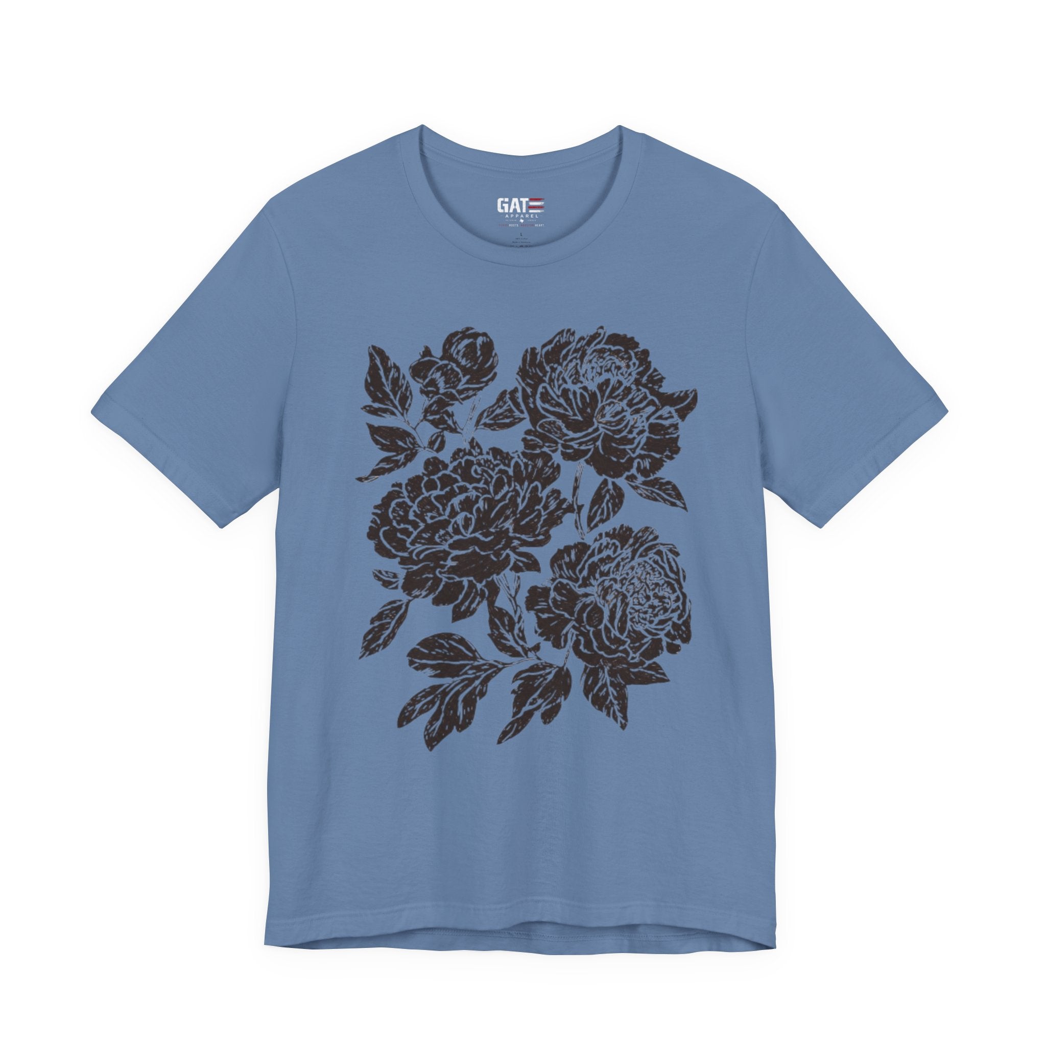 Floral Peony Tee — Vintage Black Rose Bouquet Graphic T-Shirt