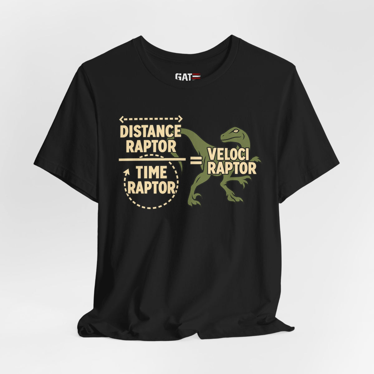 Velociraptor Anatomy Tee — "Distance Raptor / Time Raptor" Dinosaur Graphic Shirt