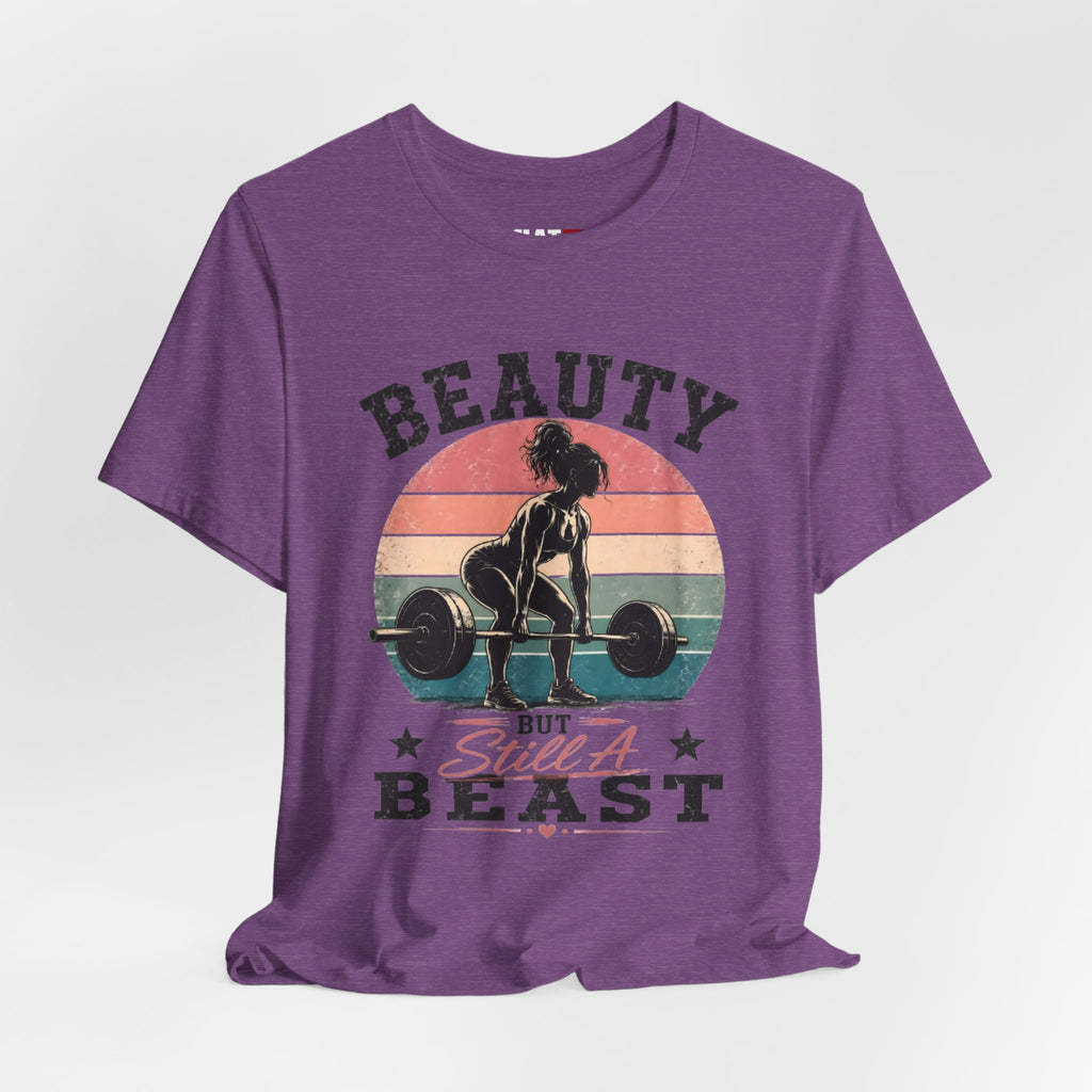 Beauty But Still A Beast Shirt, Retro Gym Shirt for Women, Weightlifting Tee, Fitness Gift, Cute Workout Shirt
