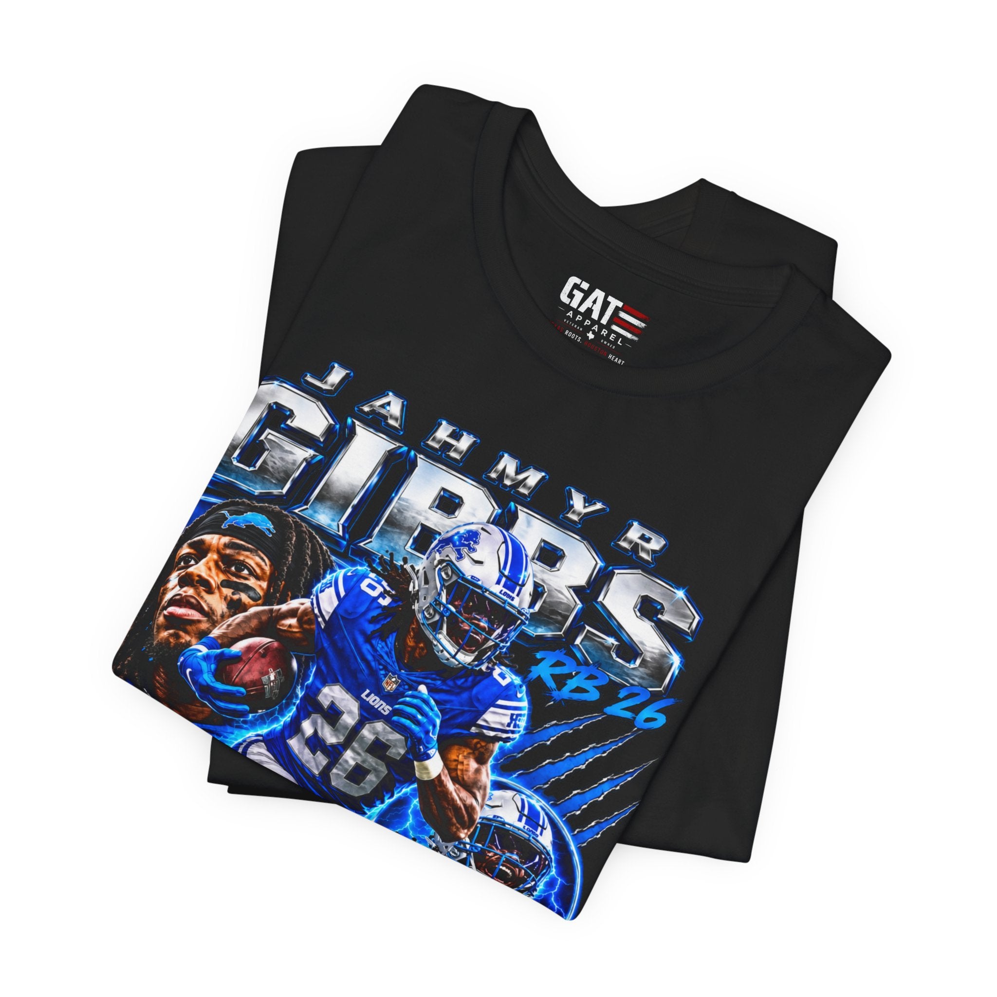 Jahmyr Gibbs Detroit Lions Tee Retro Player Graphic T-Shirt
