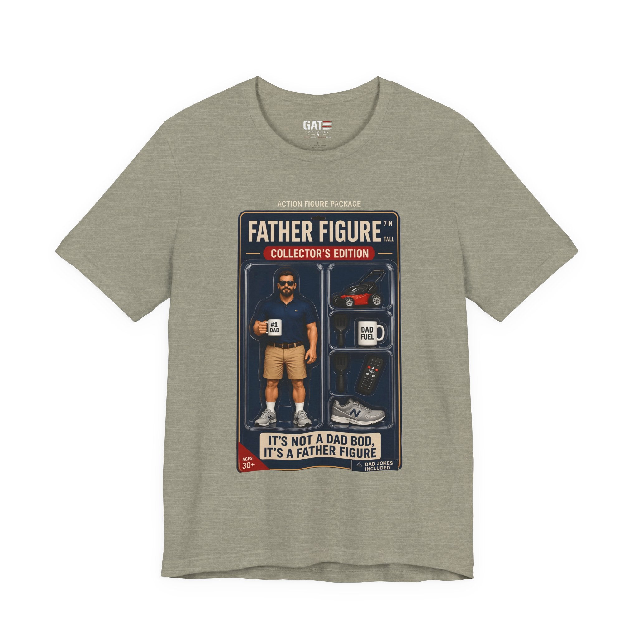 Father Figure Action Figure Shirt | Funny Dad Bod Tee | Collector's Edition Dad Shirt | Father's Day Gift for Dad | Dad Jokes Included