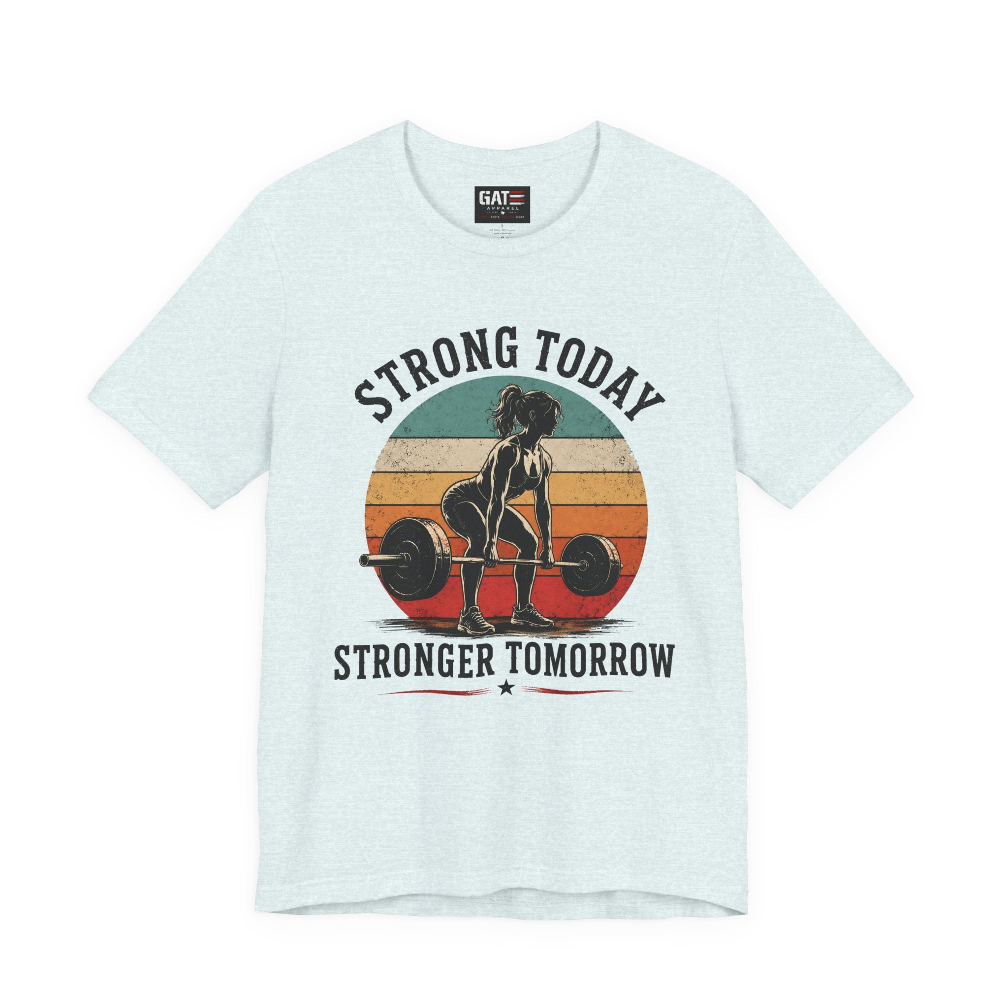 Strong Today Stronger Tomorrow Shirt, Women's Gym Shirt, Retro Weightlifting Tee, Fitness Gift for Women