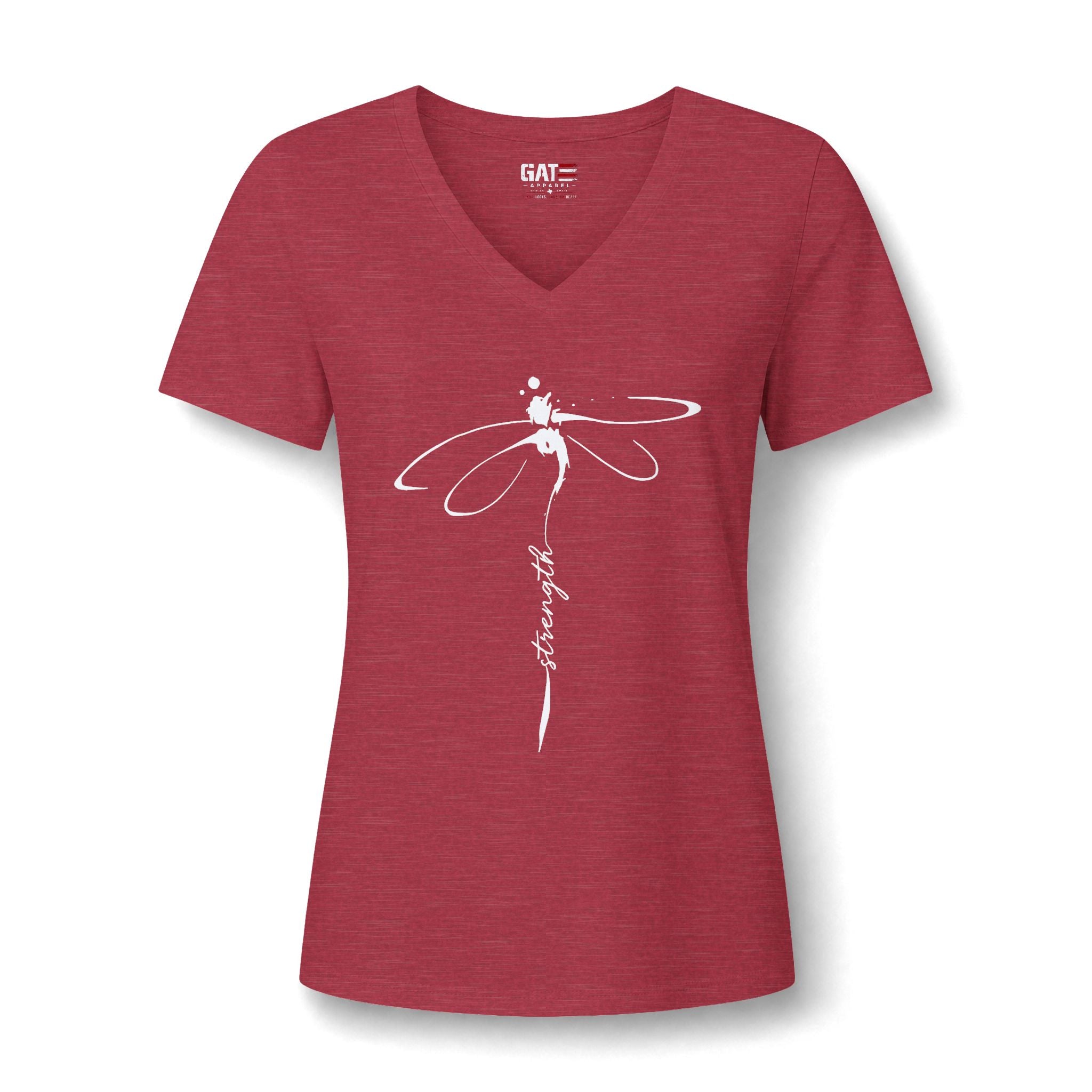 Women's Dragonfly Yoga V-Neck Tee — Serene Floral Meditation Top