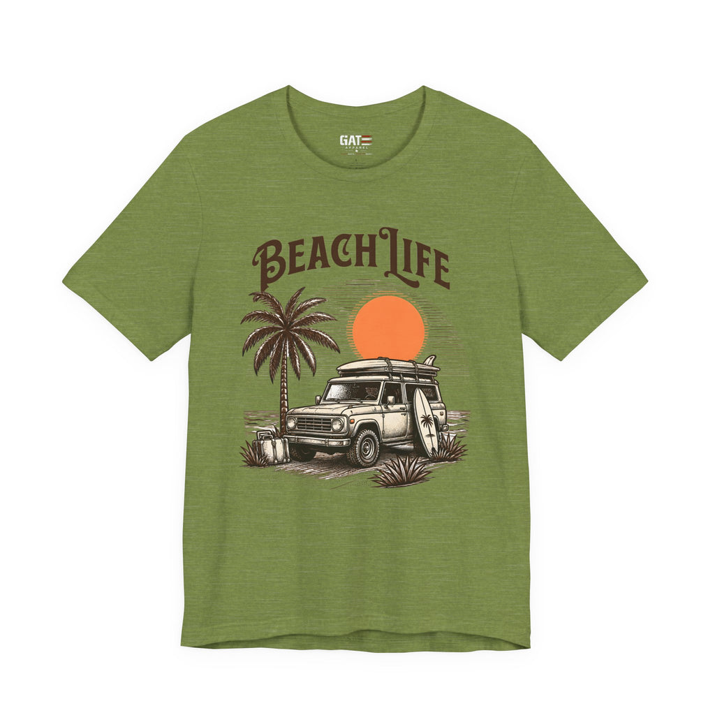 Beach Life Shirt, Retro VW Bus T Shirt, Vintage Camper Van Tee, Coastal Vacation Shirt, Summer Beach Graphic Tee, Surf Style Shirt, Van Life