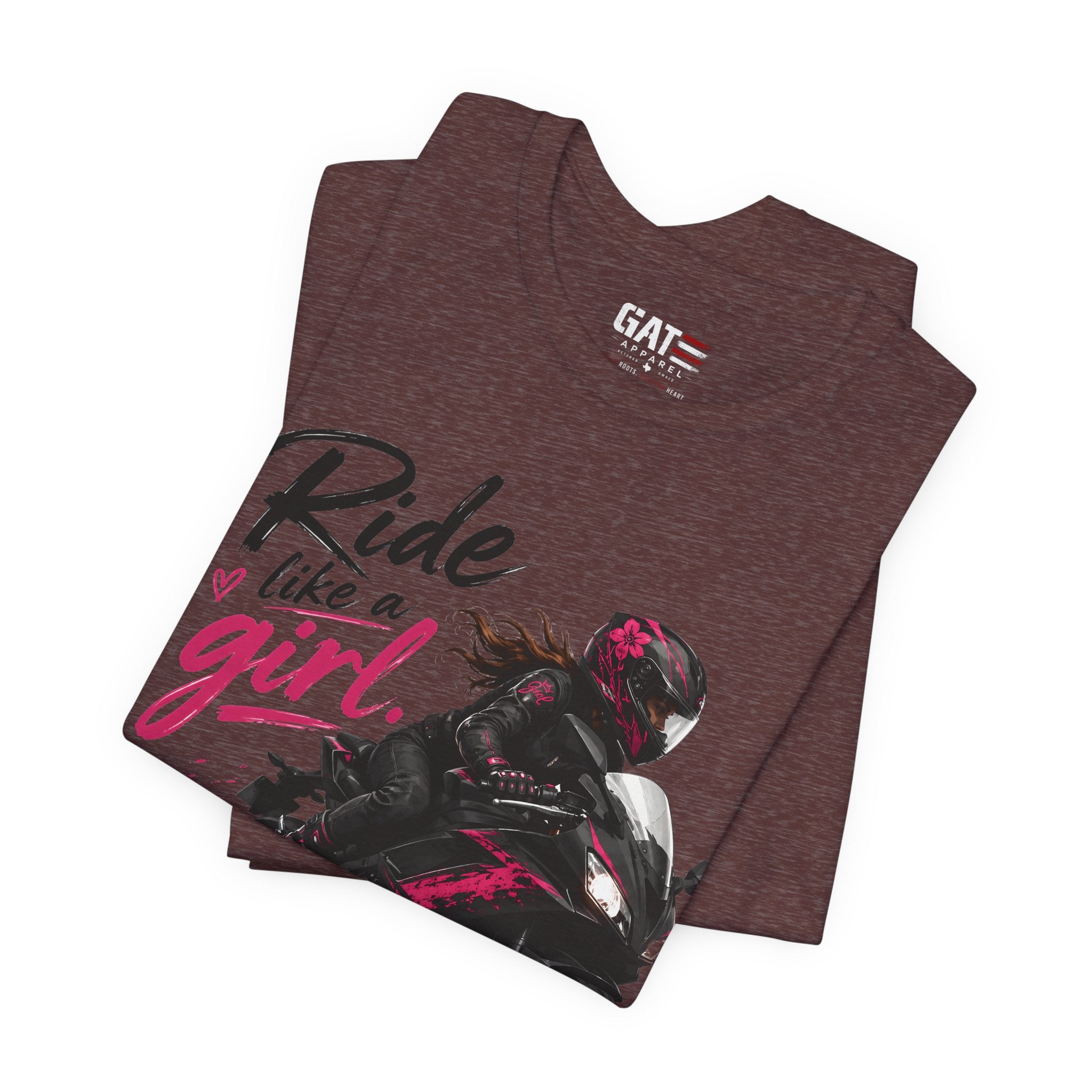 Ride Like A Girl Shirt, Women Motorcycle Rider Tee, Pink Biker Shirt, Moto Girl Gift, Sport Bike Shirt, Female Rider Tee