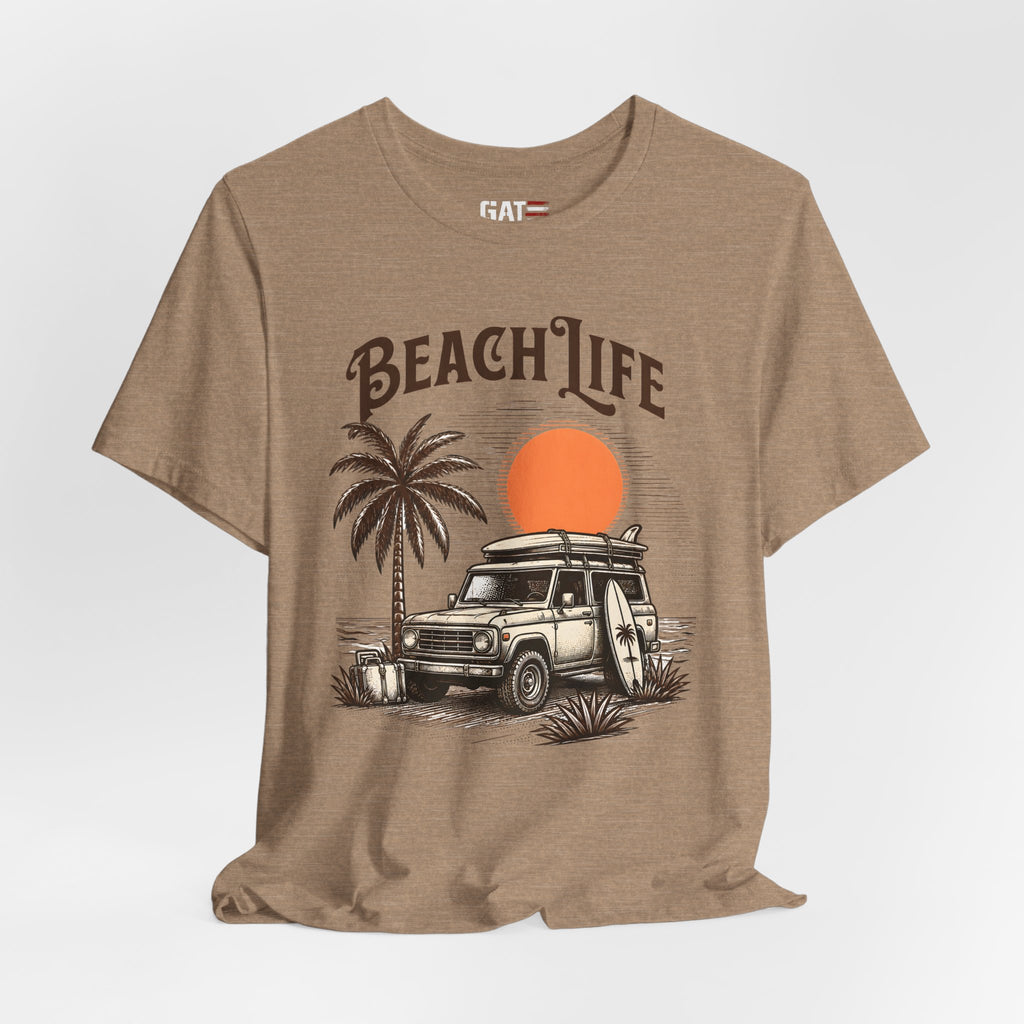 Beach Life Shirt, Retro VW Bus T Shirt, Vintage Camper Van Tee, Coastal Vacation Shirt, Summer Beach Graphic Tee, Surf Style Shirt, Van Life