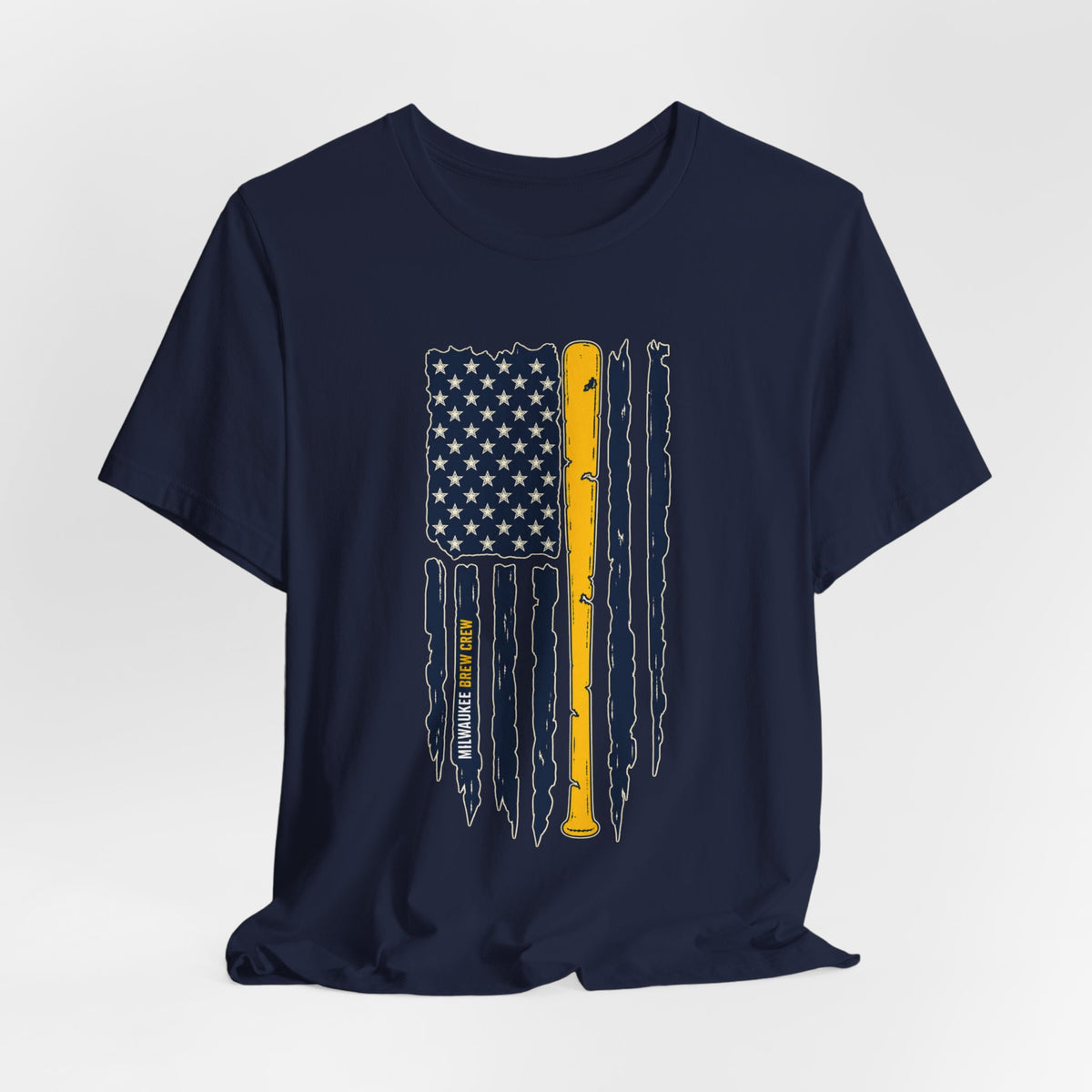 Milwaukee Brewers Brew Crew distressed baseball bat flag T-shirt - alternate product photo 20