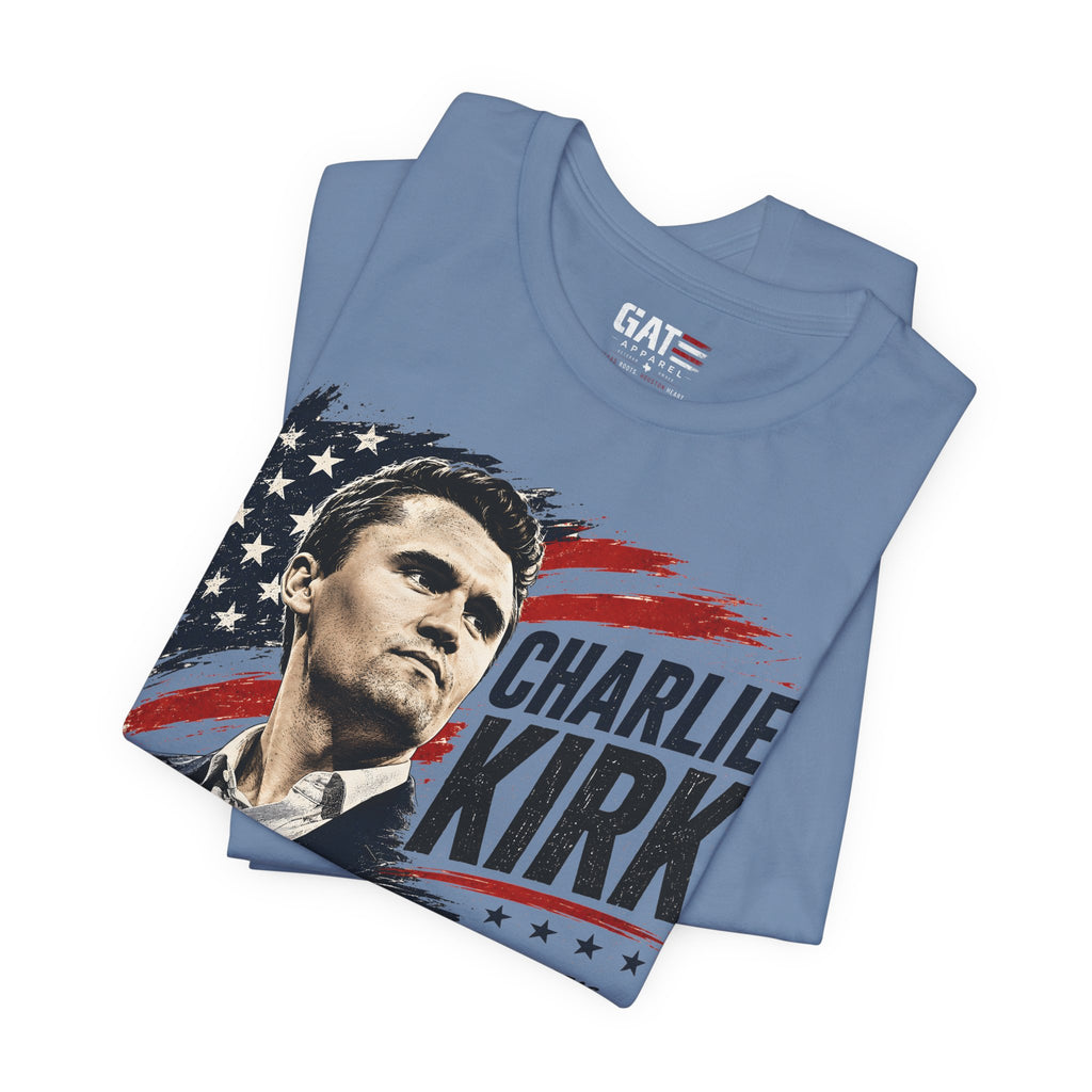 Charlie Kirk Shirt Conservative Patriotic T Shirt Republican American Flag Tee USA Freedom Gift Political Apparel