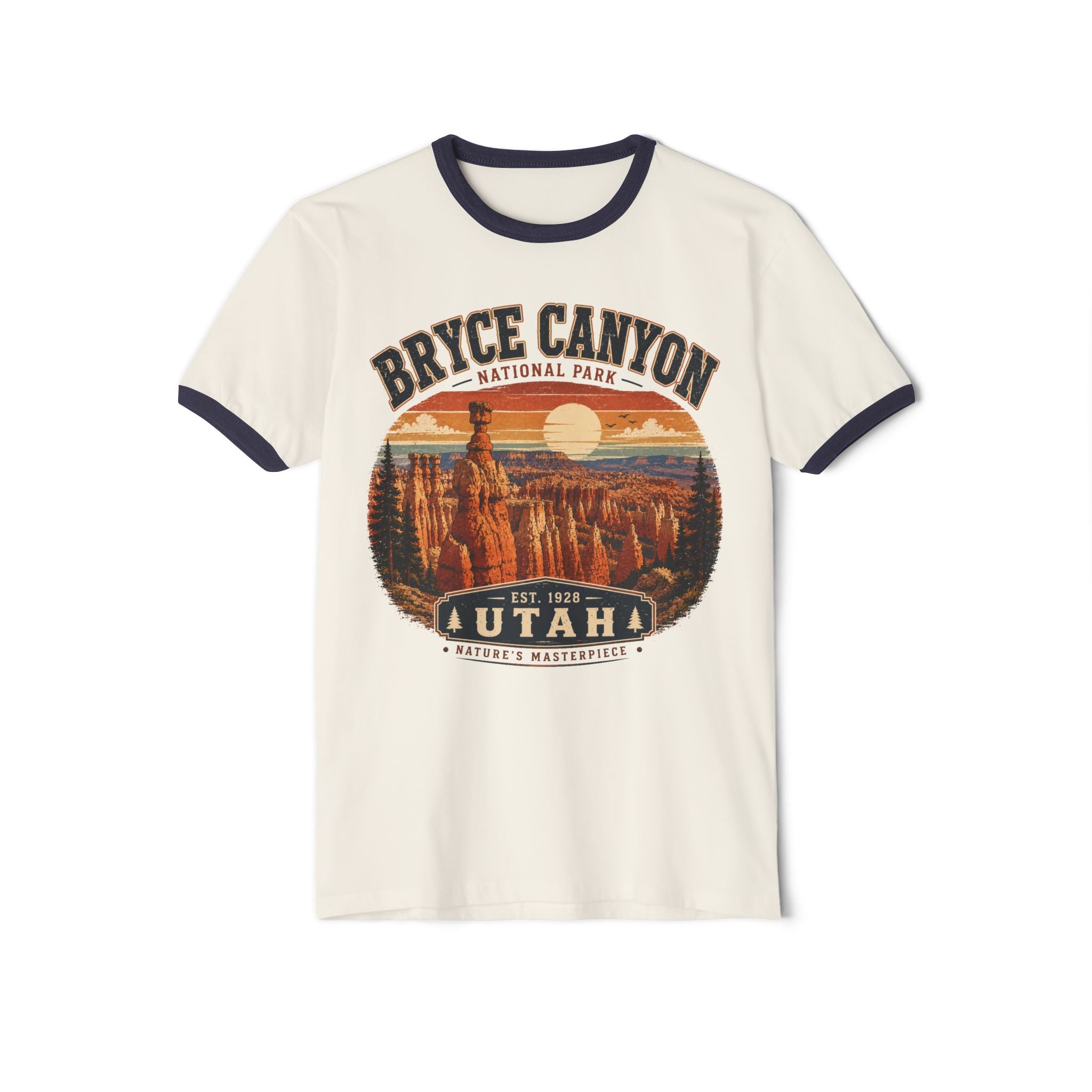 Bryce Canyon Vintage Ringer Tee - Utah National Park Sunset Graphic
