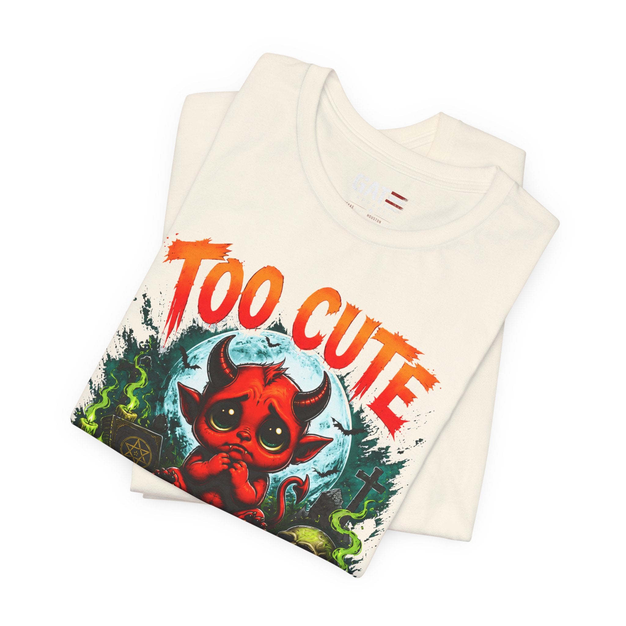 Too Cute to Exorcise T-Shirt — Cute Devil Graphic Tee (Halloween)