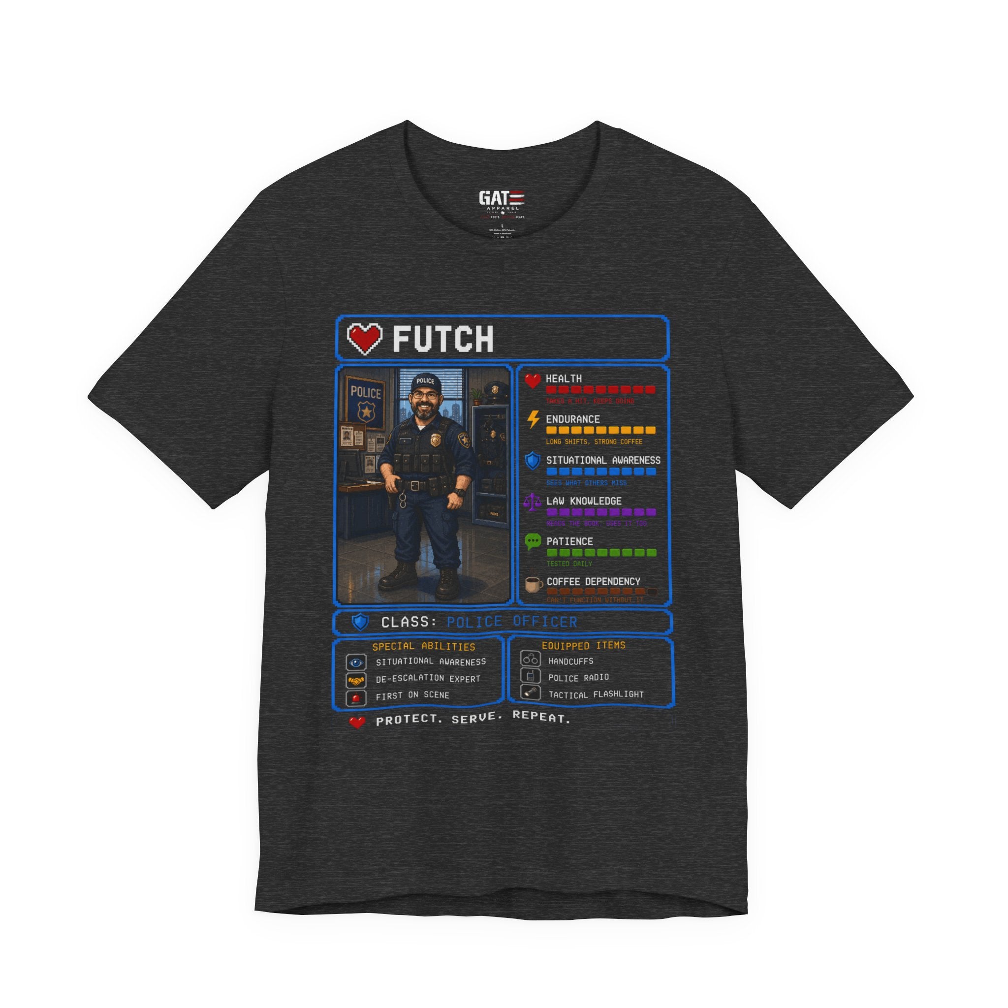Custom Police Officer RPG Character Shirt | Personalized Law Enforcement Gift